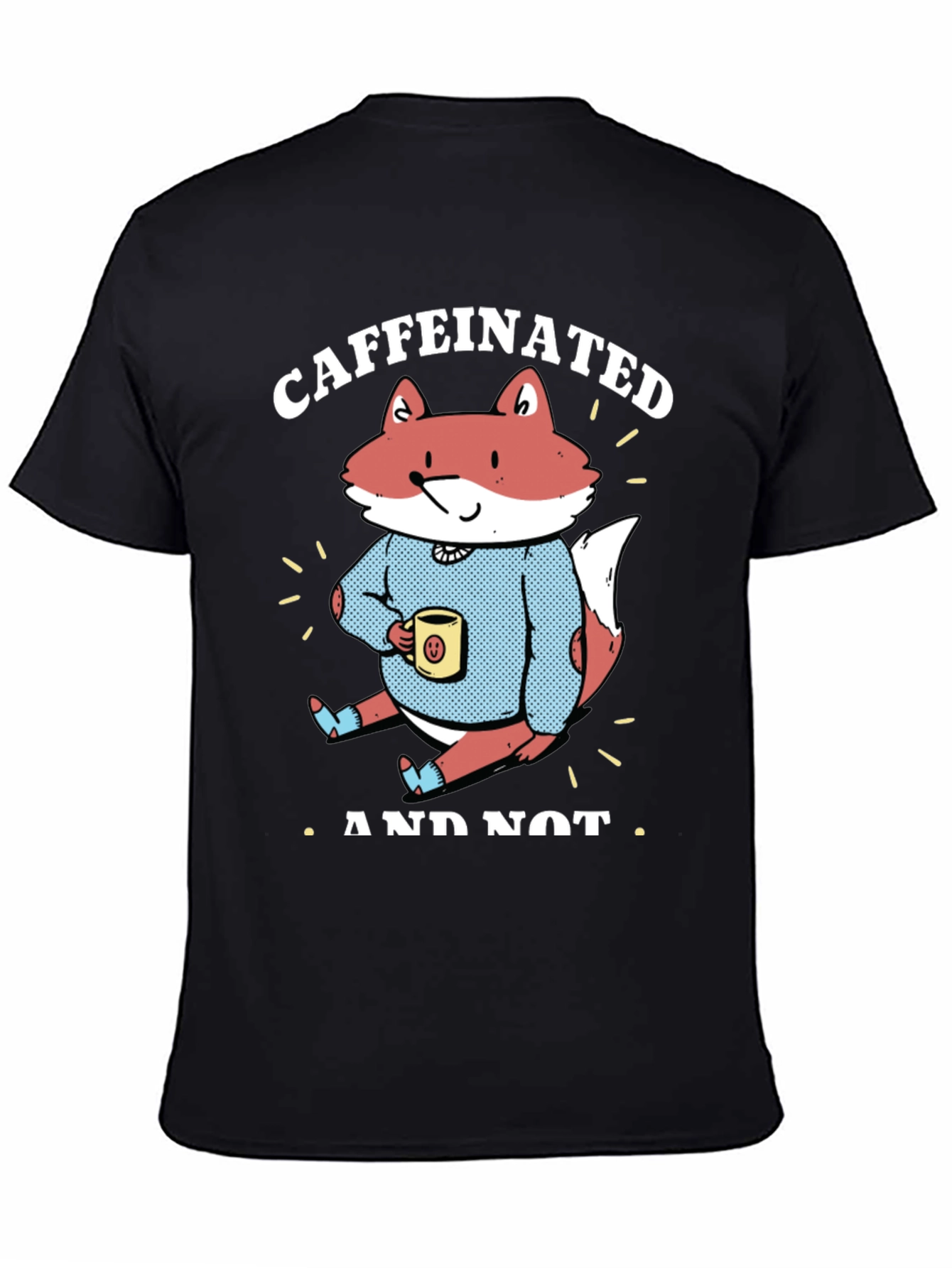 Caffeinated Fox Graphic Tee - Casual Comfort