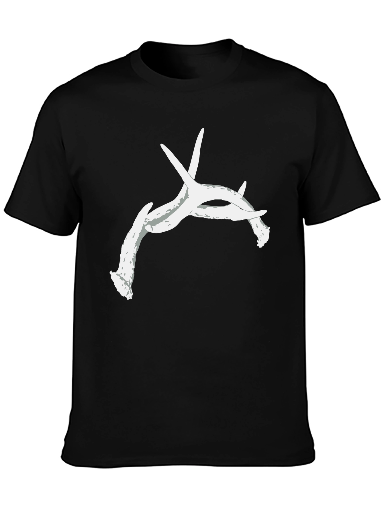 Antler Graphic Tee - Black Cotton Casual Top