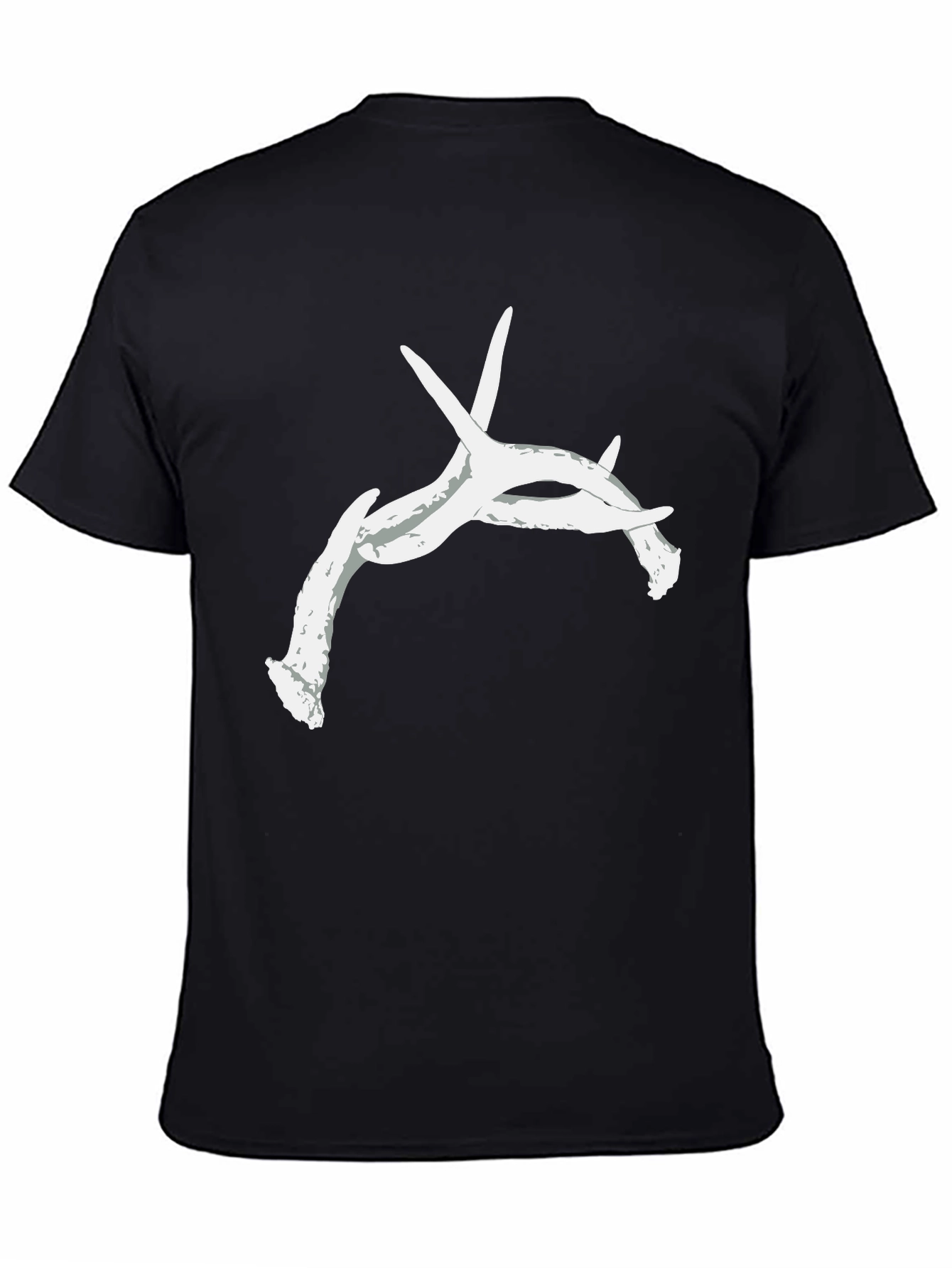 Antler Graphic Tee - Black Cotton Casual Top