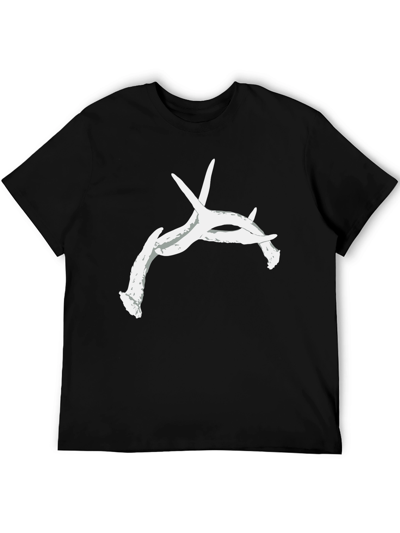 Antler Graphic Tee - Black Cotton Casual Top