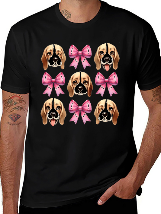 Dog Faces & Bows Black Graphic Tee