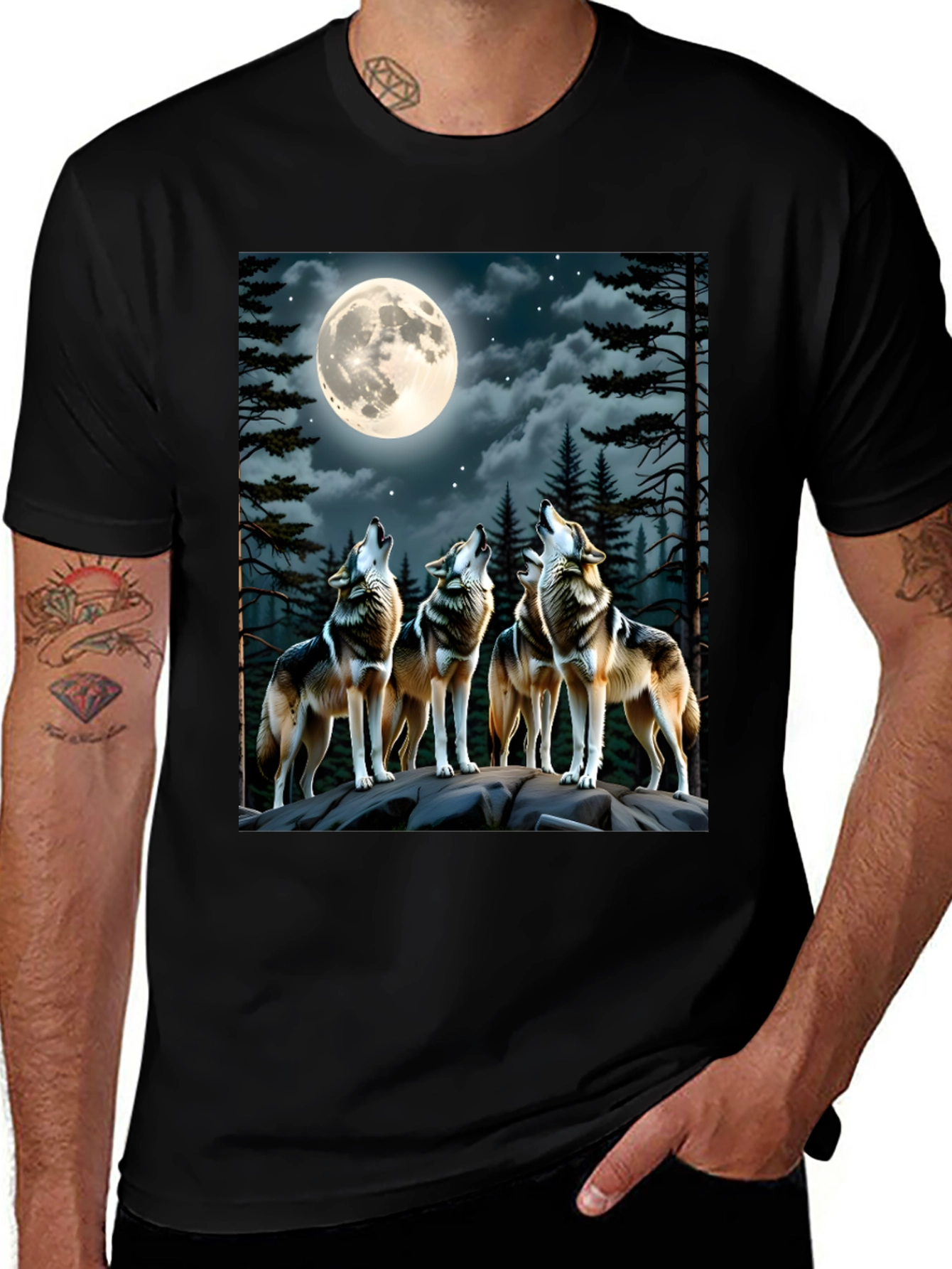 Wolf Pack Moon Graphic T-Shirt