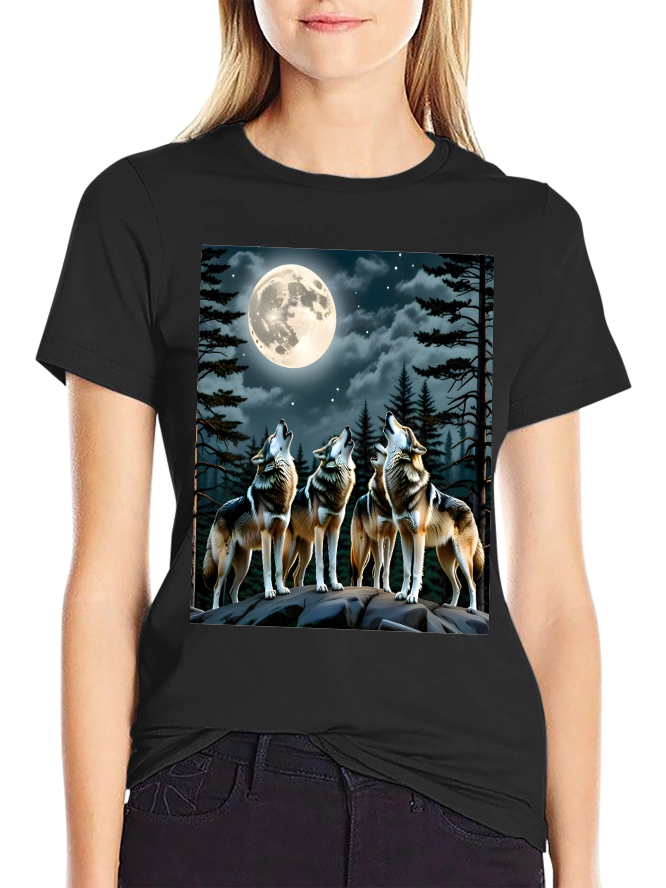 Wolf Pack Moon Graphic T-Shirt