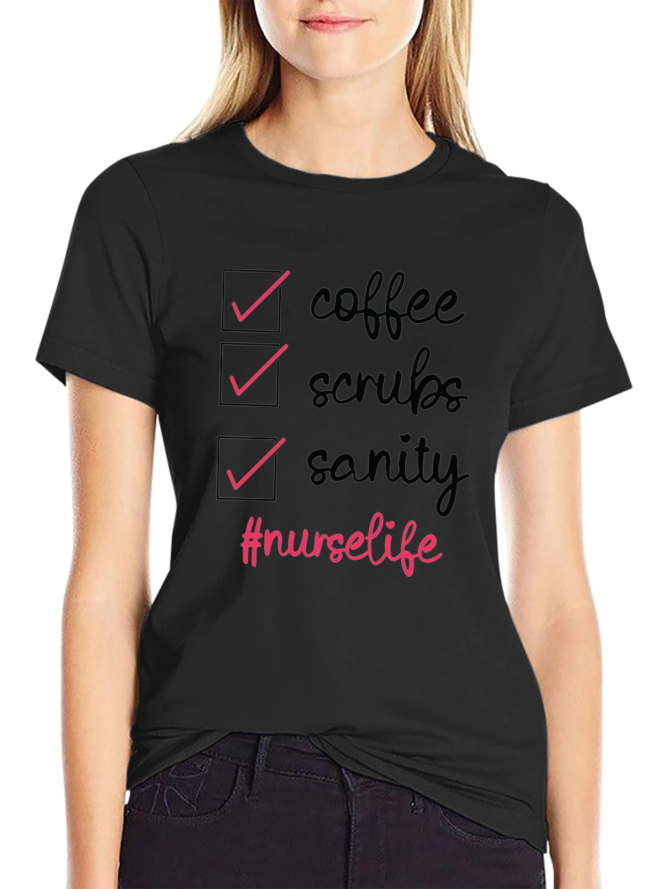 Nurse Life T-Shirt - Coffee Scrubs Sanity Tee
