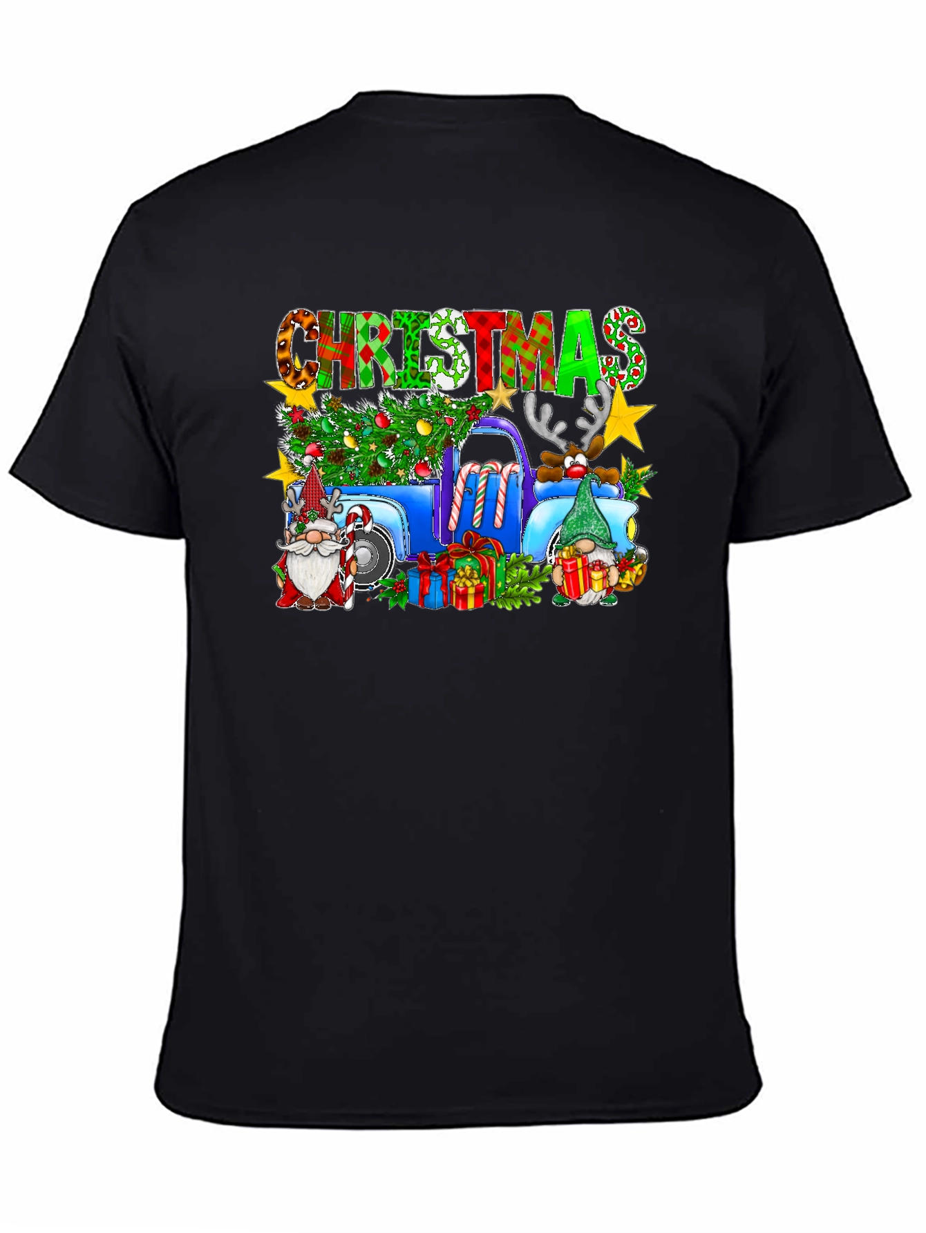 Christmas Gnomes Truck Graphic T-Shirt