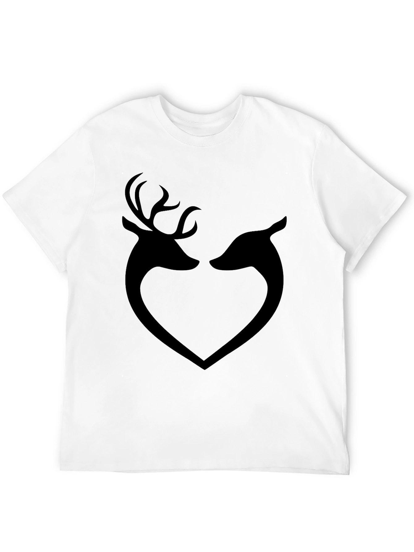 Deer Heart Graphic T-Shirt - Black