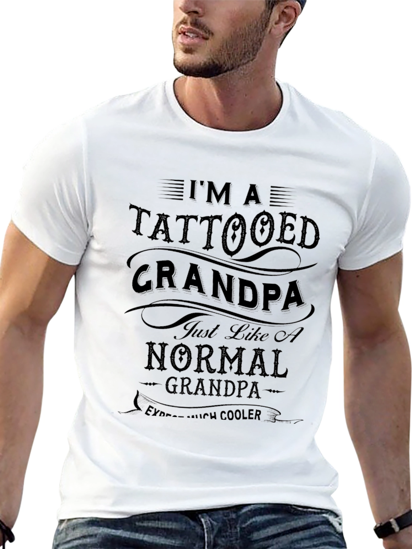 Tattooed Grandpa Graphic Tee - Cool Grandparent Style