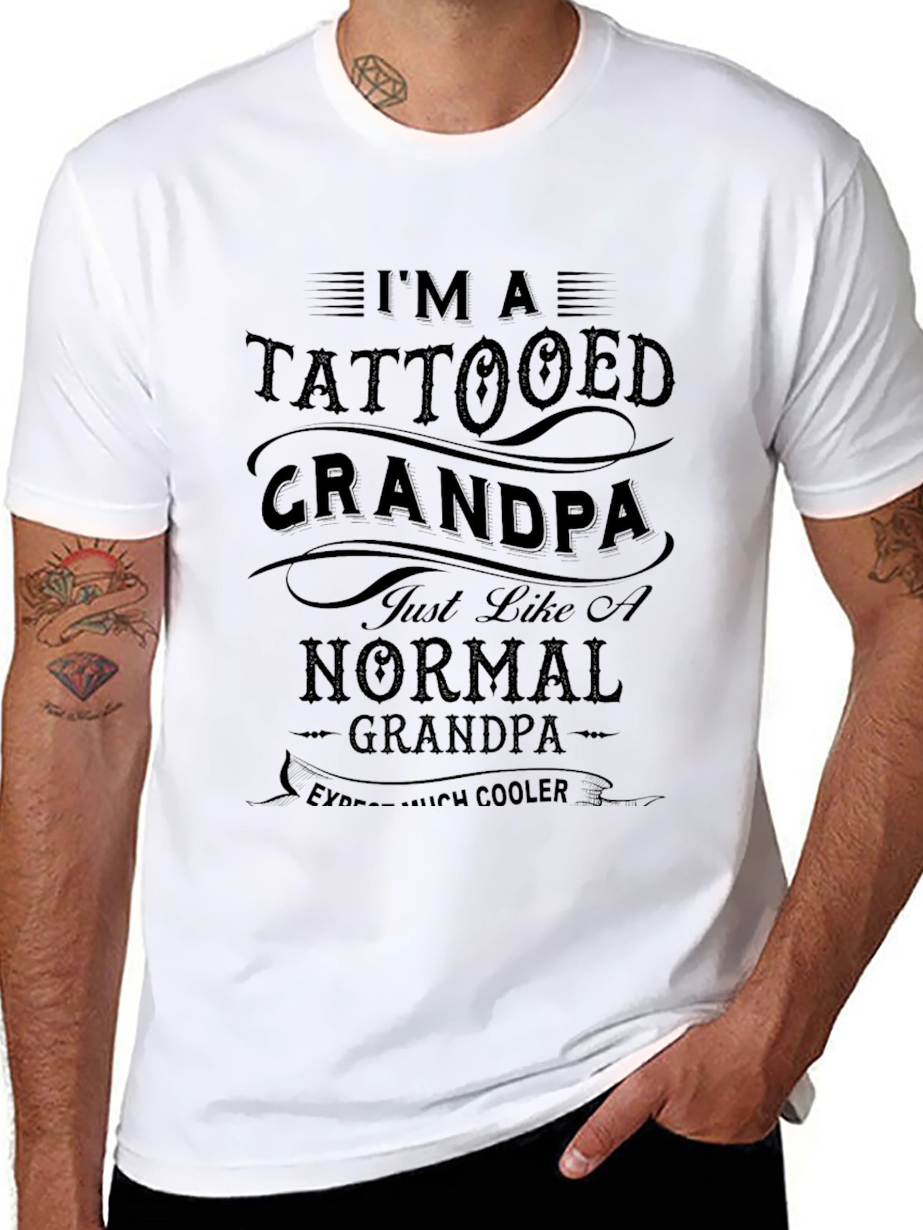 Tattooed Grandpa Graphic Tee - Cool Grandparent Style