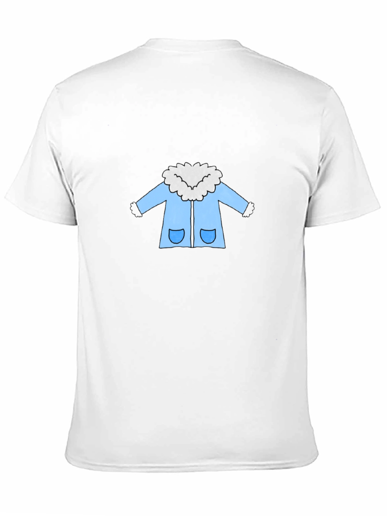 Cartoon Coat Graphic Tee - Black Cotton T-Shirt