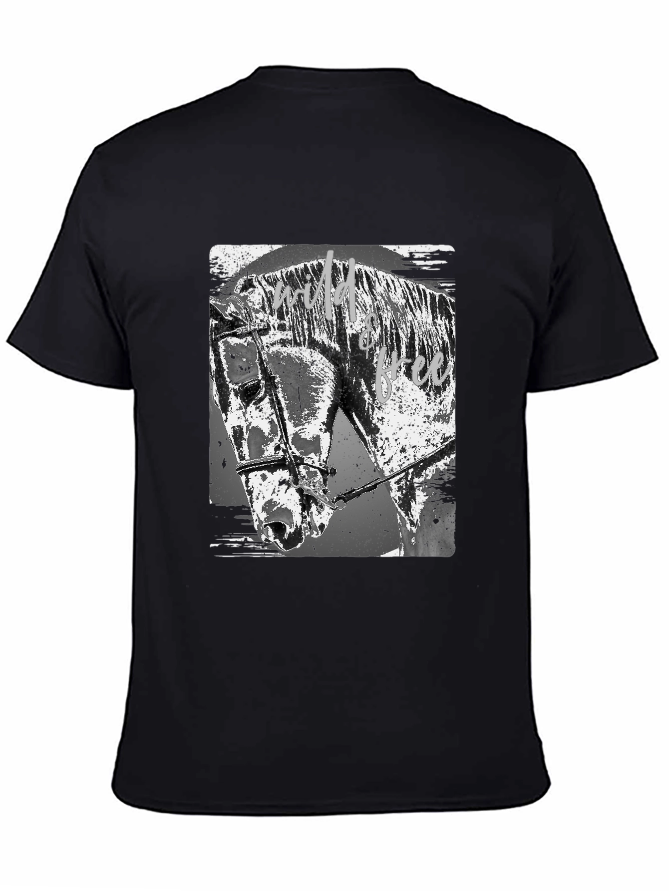 Wild & Free Horse Graphic Tee - Black