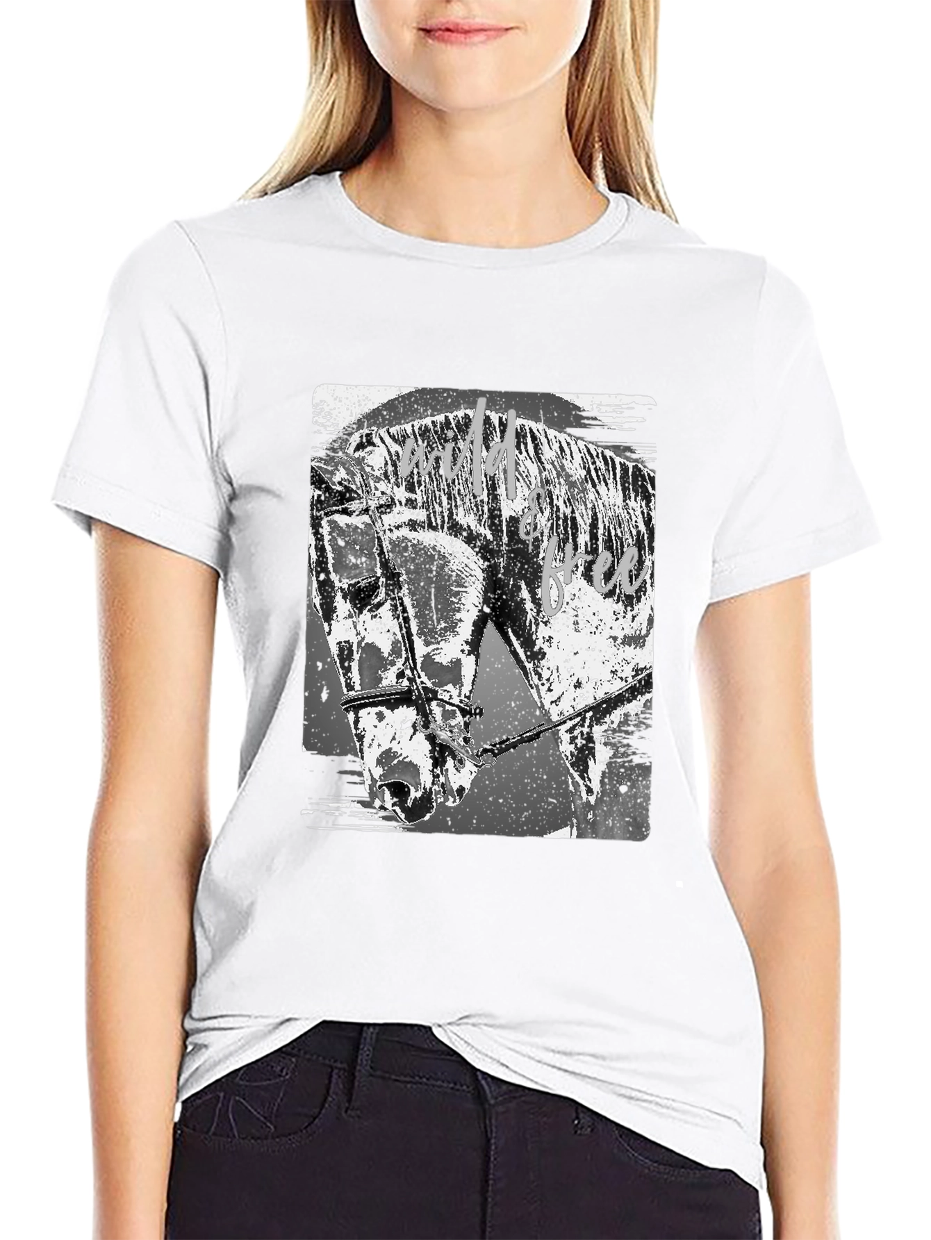 Wild & Free Horse Graphic Tee - Black