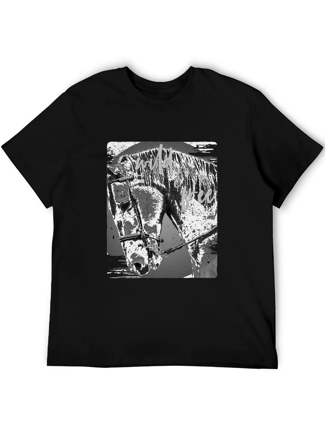 Wild & Free Horse Graphic Tee - Black