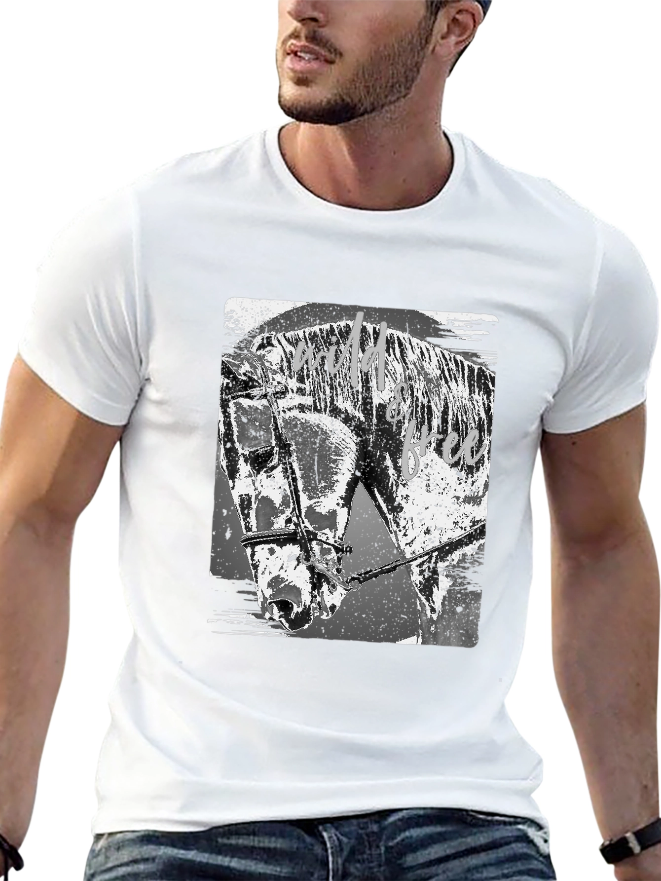Wild & Free Horse Graphic Tee - Black