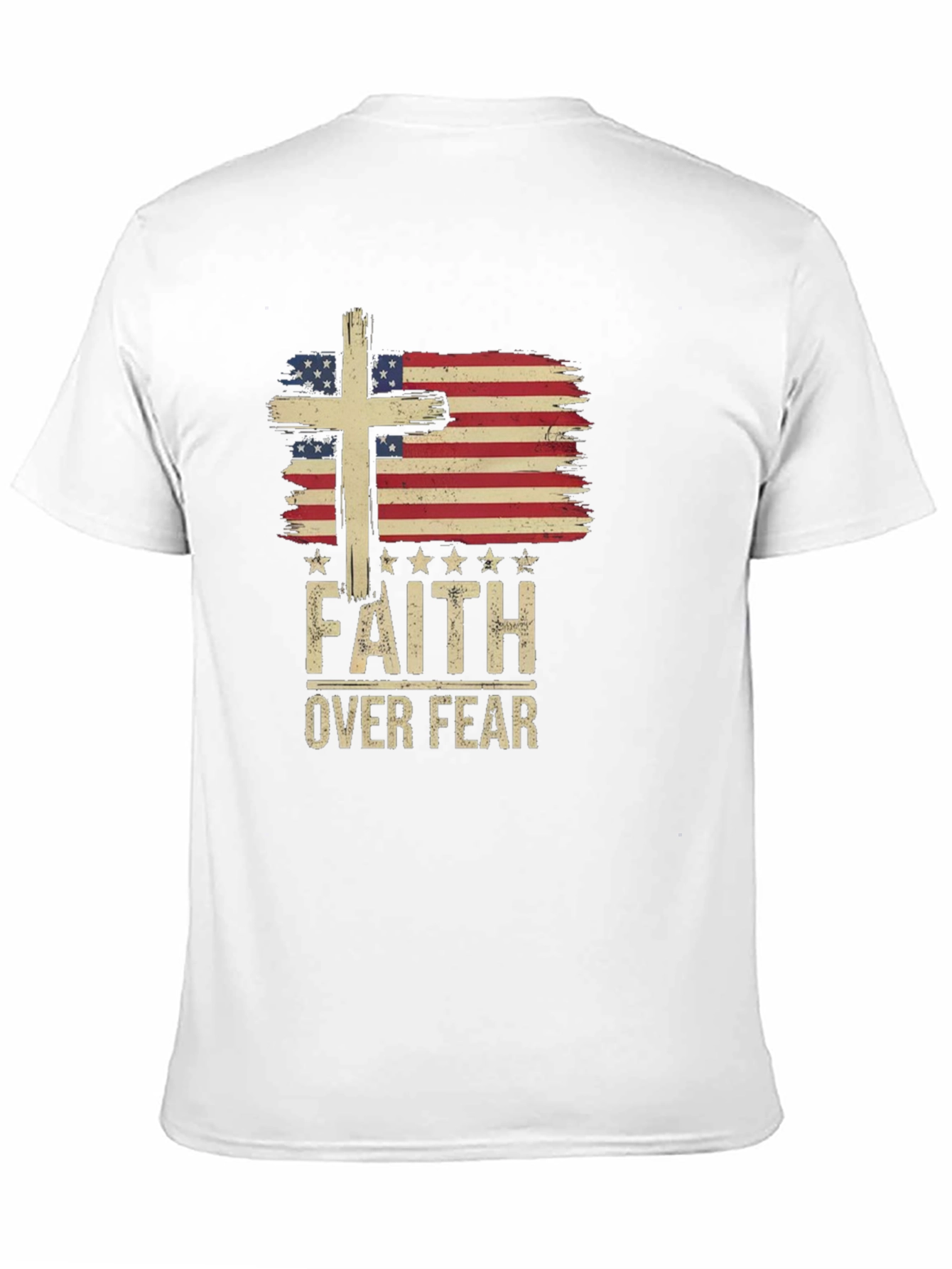 Faith Over Fear USA Flag Graphic Tee