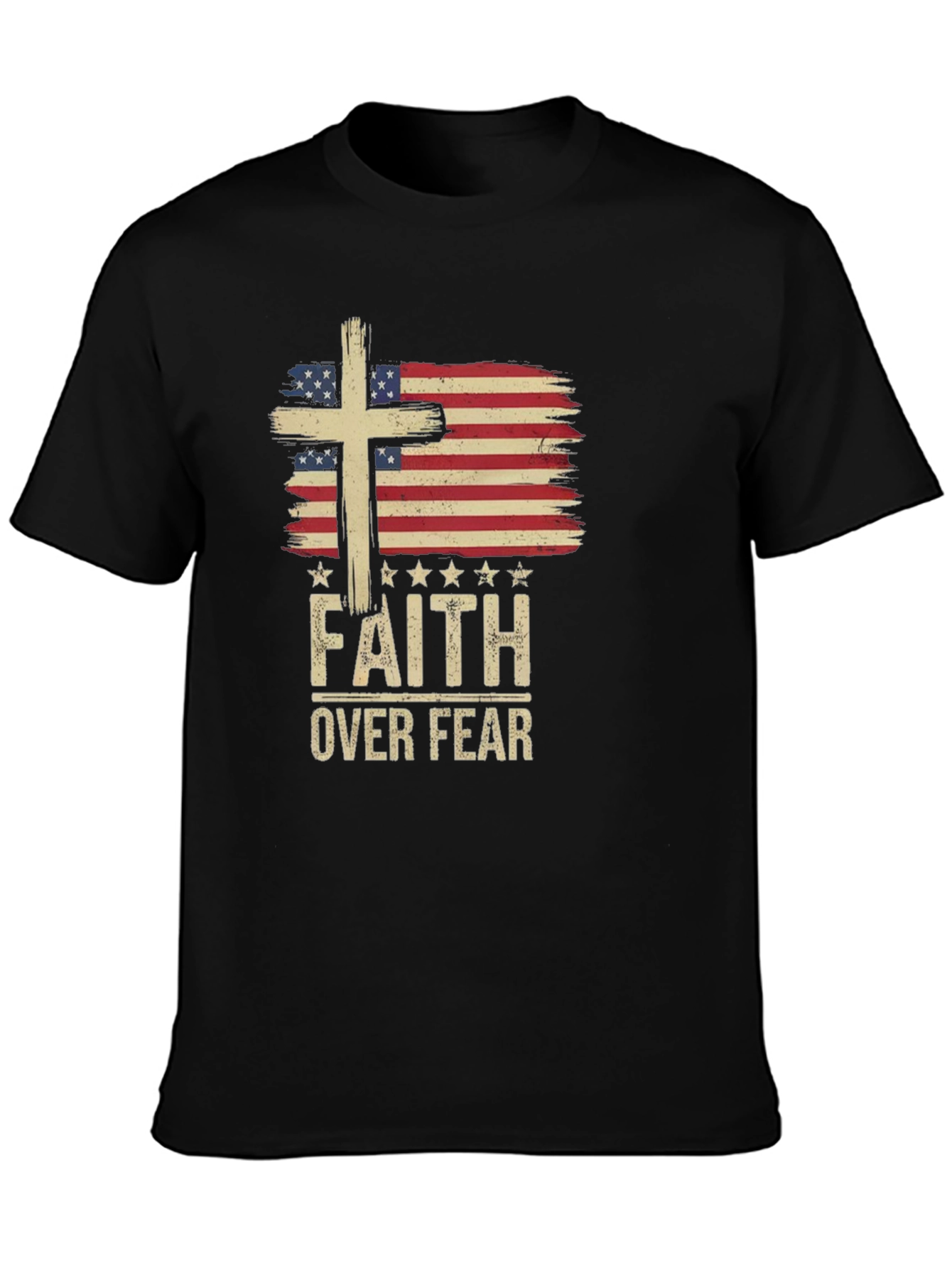 Faith Over Fear USA Flag Graphic Tee