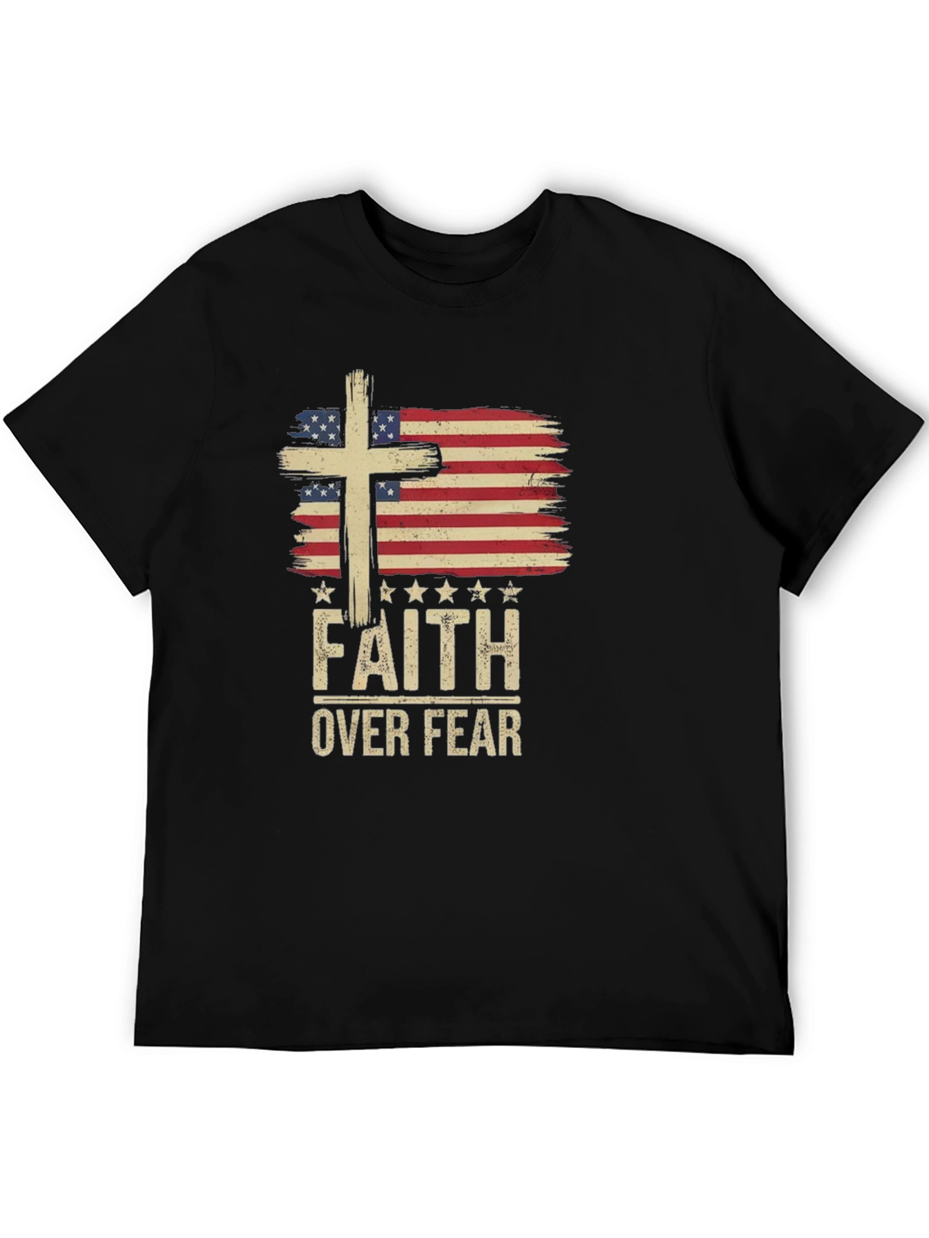 Faith Over Fear USA Flag Graphic Tee