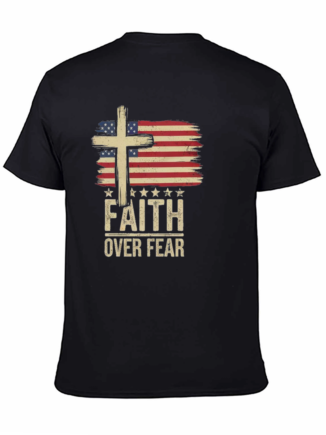 Faith Over Fear USA Flag Graphic Tee