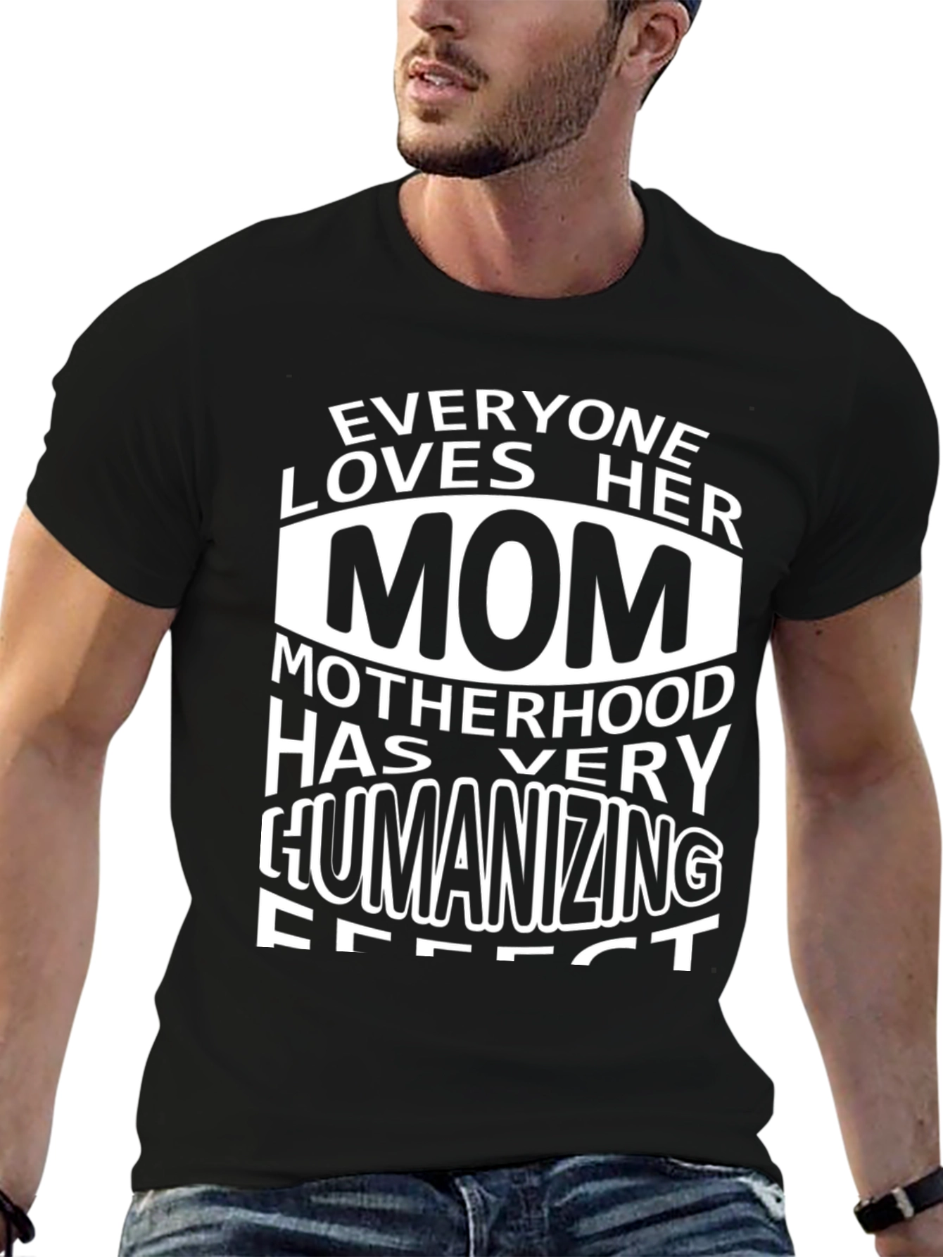 Everyone Loves Her Mom Black Graphic Tee