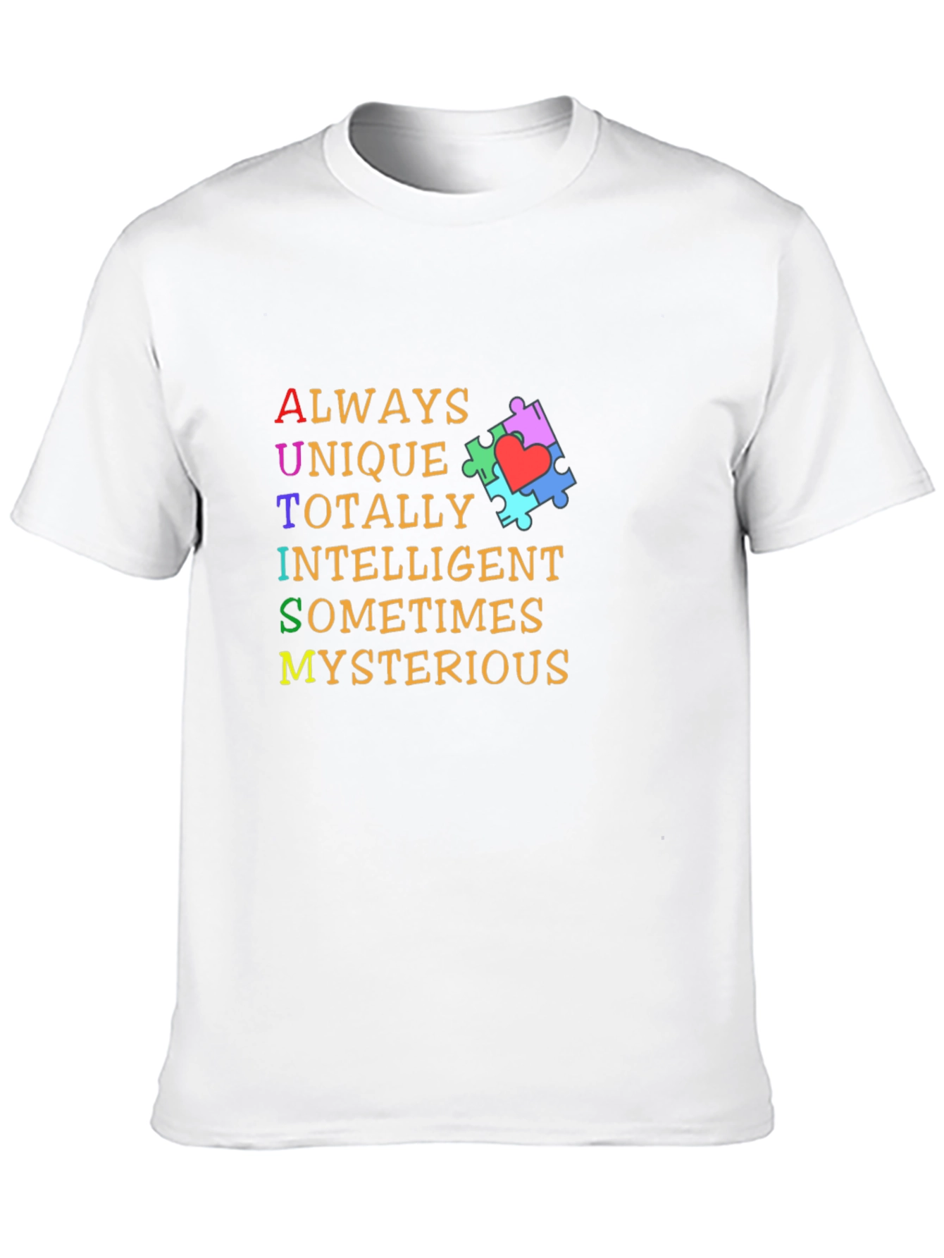 Autism Awareness Graphic Tee: Unique Intelligent Mysterious