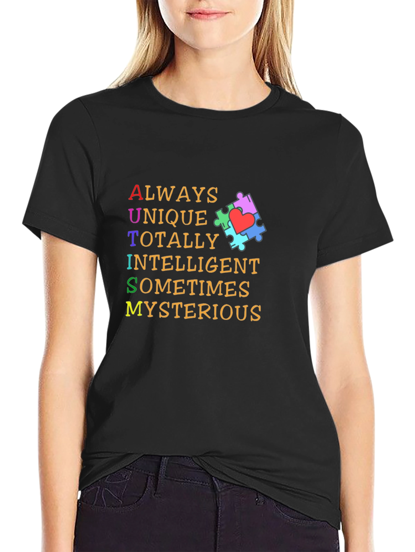 Autism Awareness Graphic Tee: Unique Intelligent Mysterious