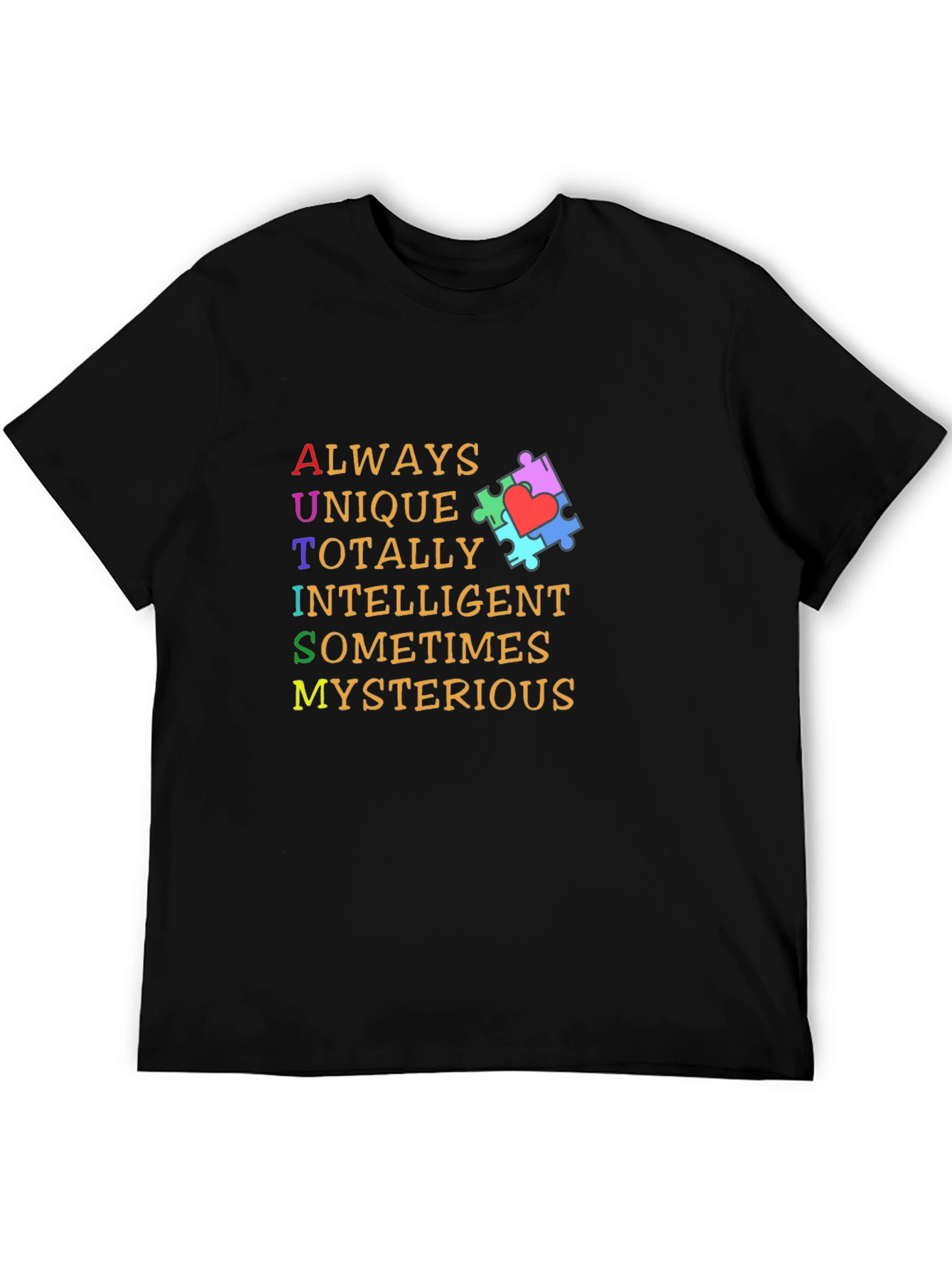 Autism Awareness Graphic Tee: Unique Intelligent Mysterious