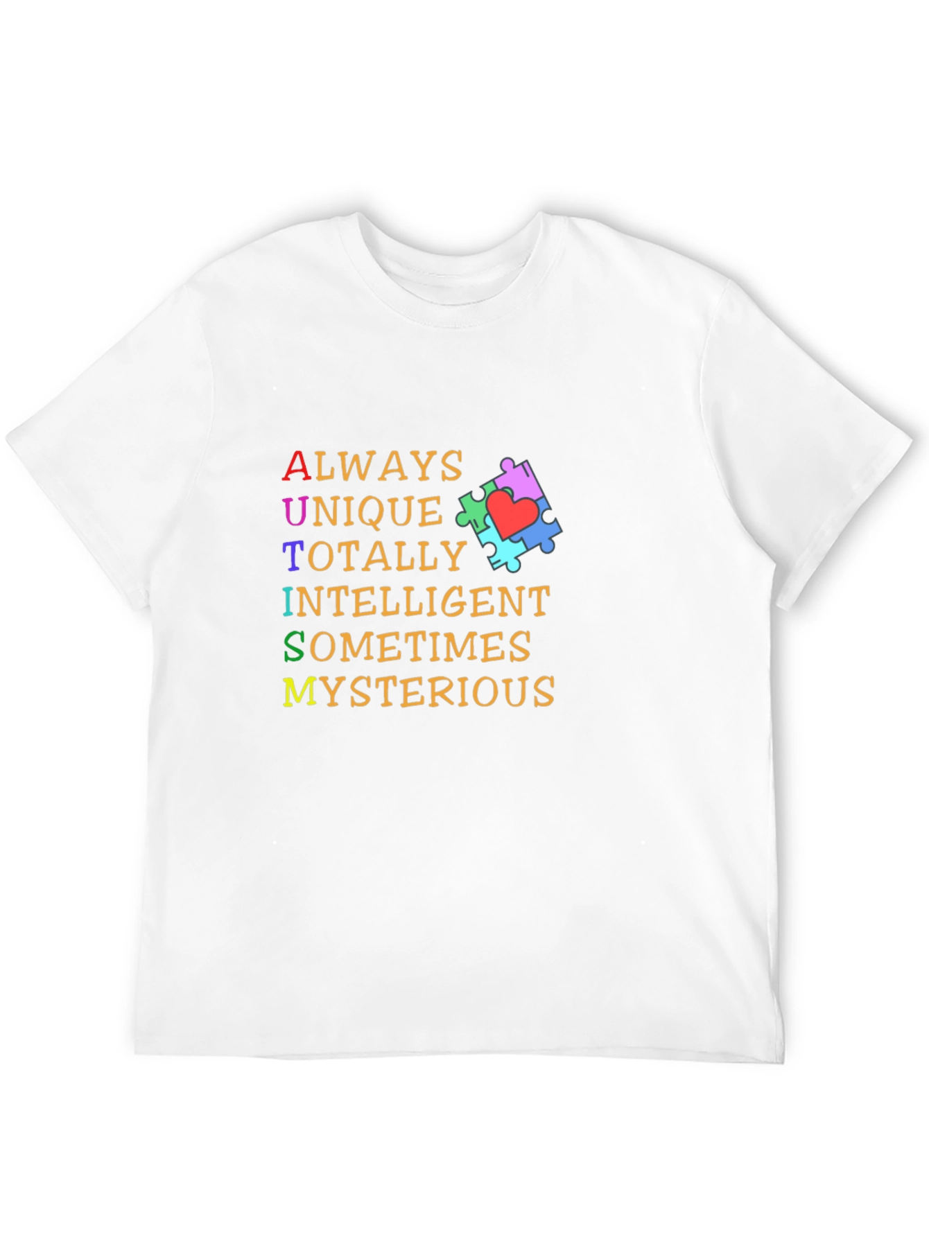 Autism Awareness Graphic Tee: Unique Intelligent Mysterious