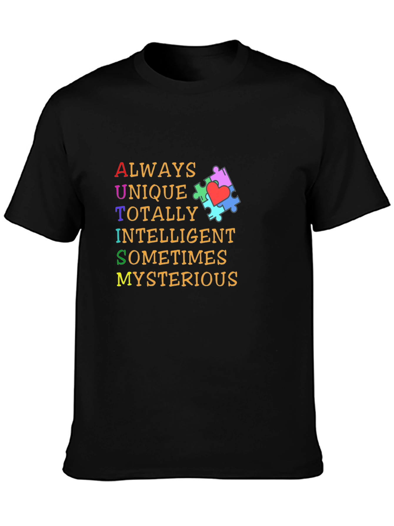 Autism Awareness Graphic Tee: Unique Intelligent Mysterious