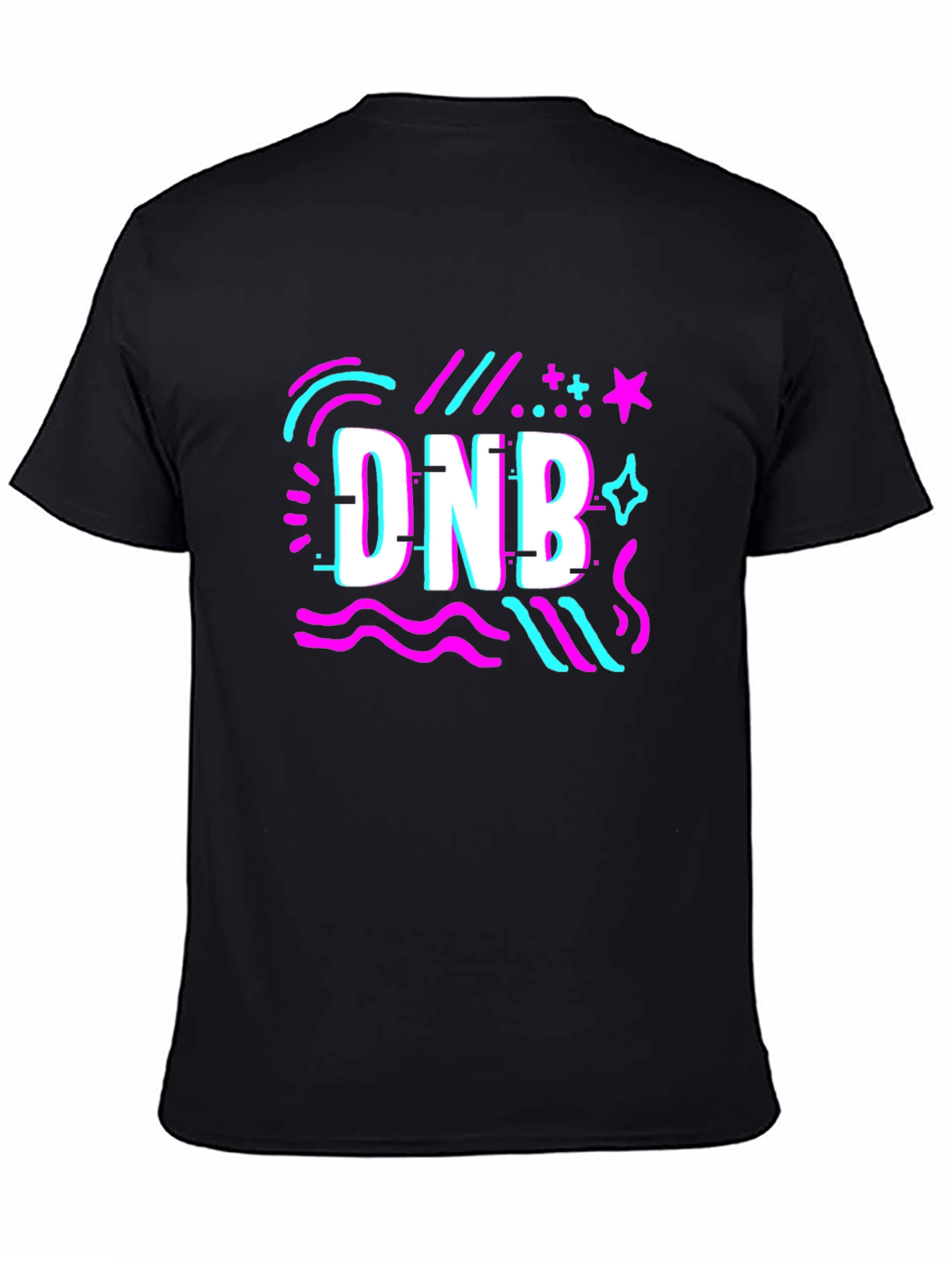 DNB Glitch Style Black T-Shirt