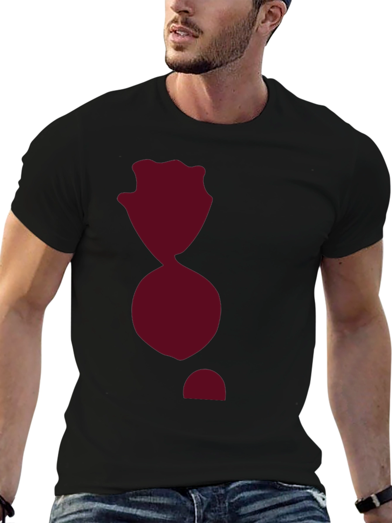 Black T-Shirt with Abstract Graphic