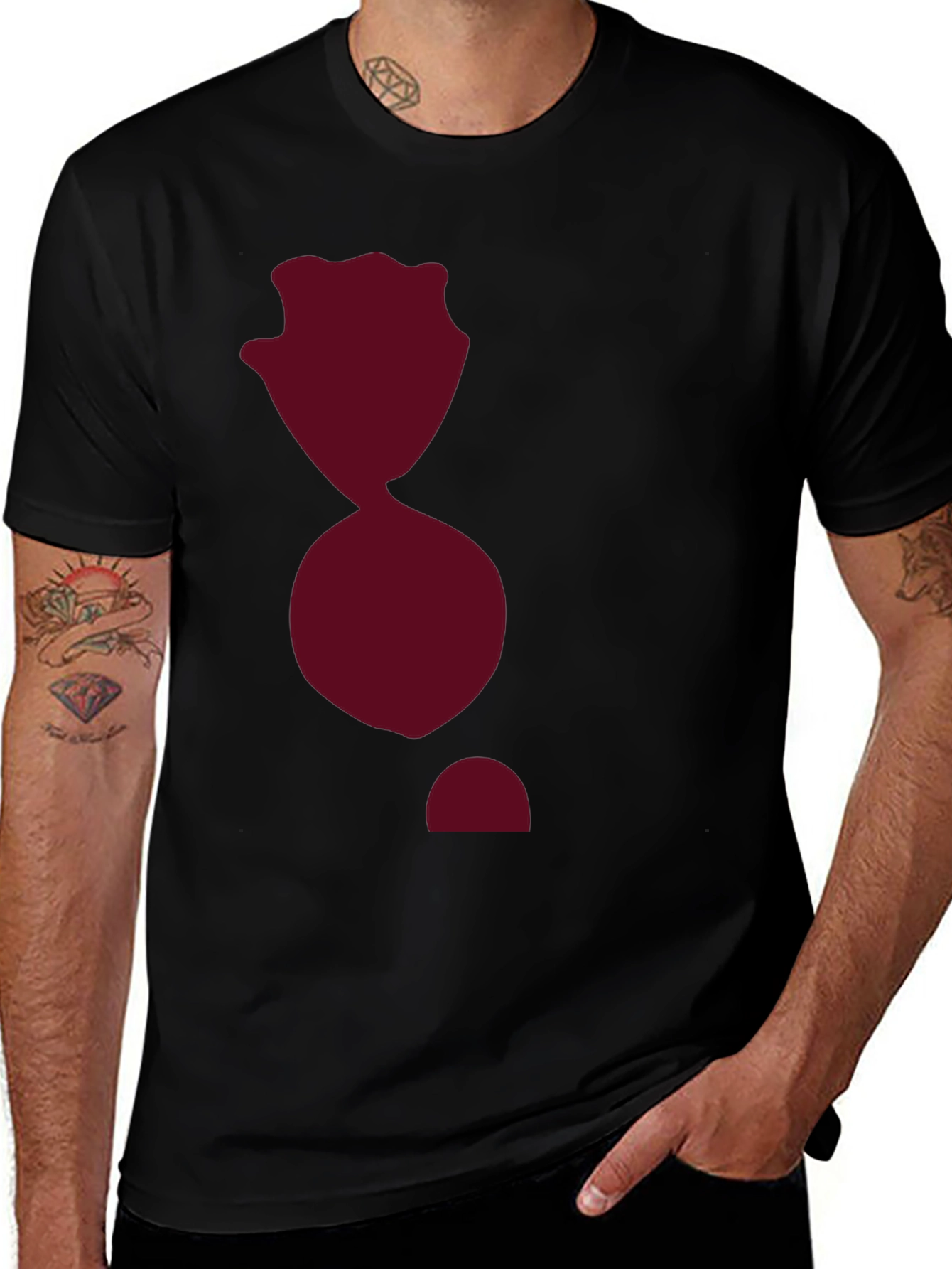 Black T-Shirt with Abstract Graphic