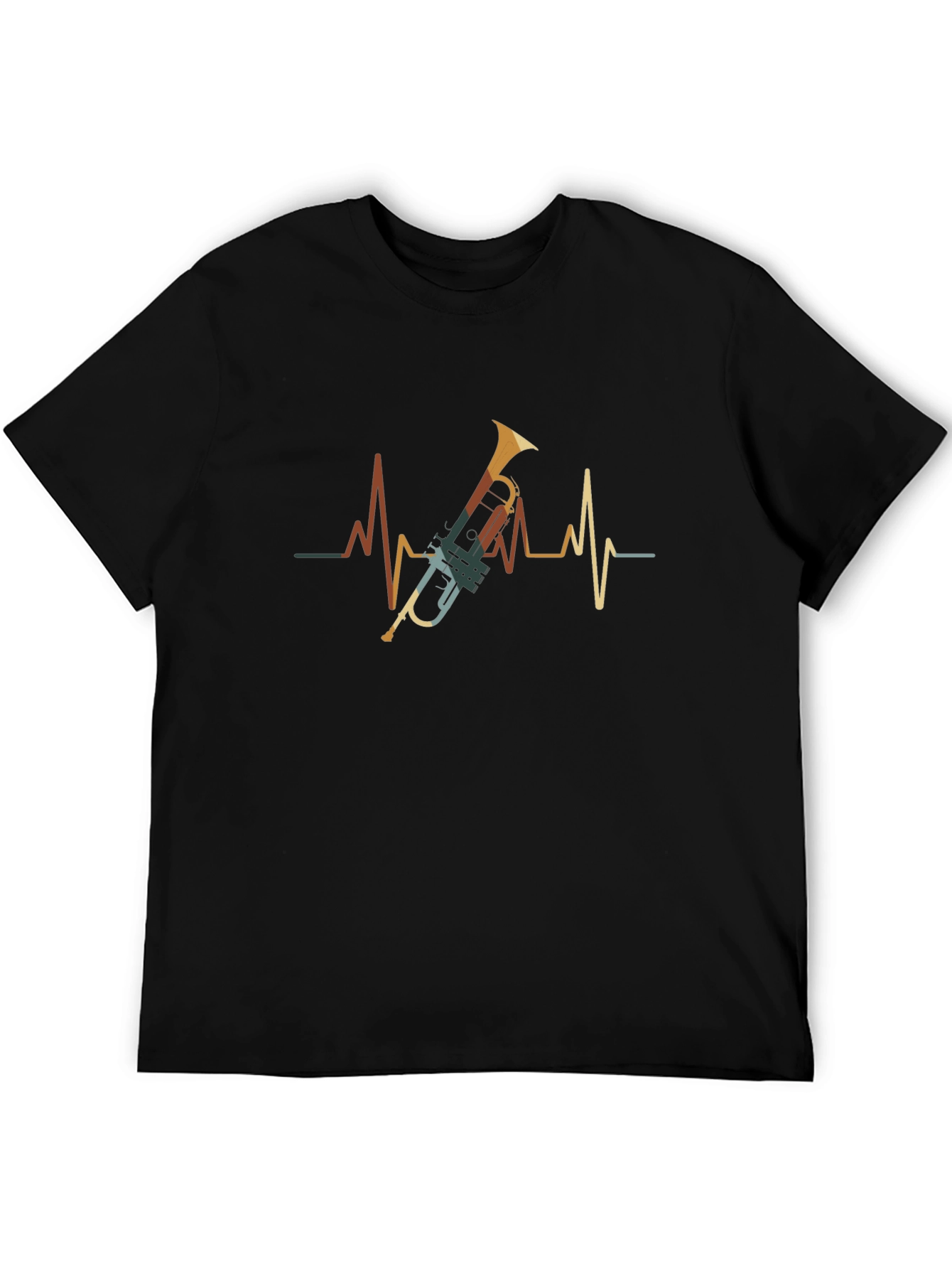 Trumpet Heartbeat Graphic Tee - Musicians Style