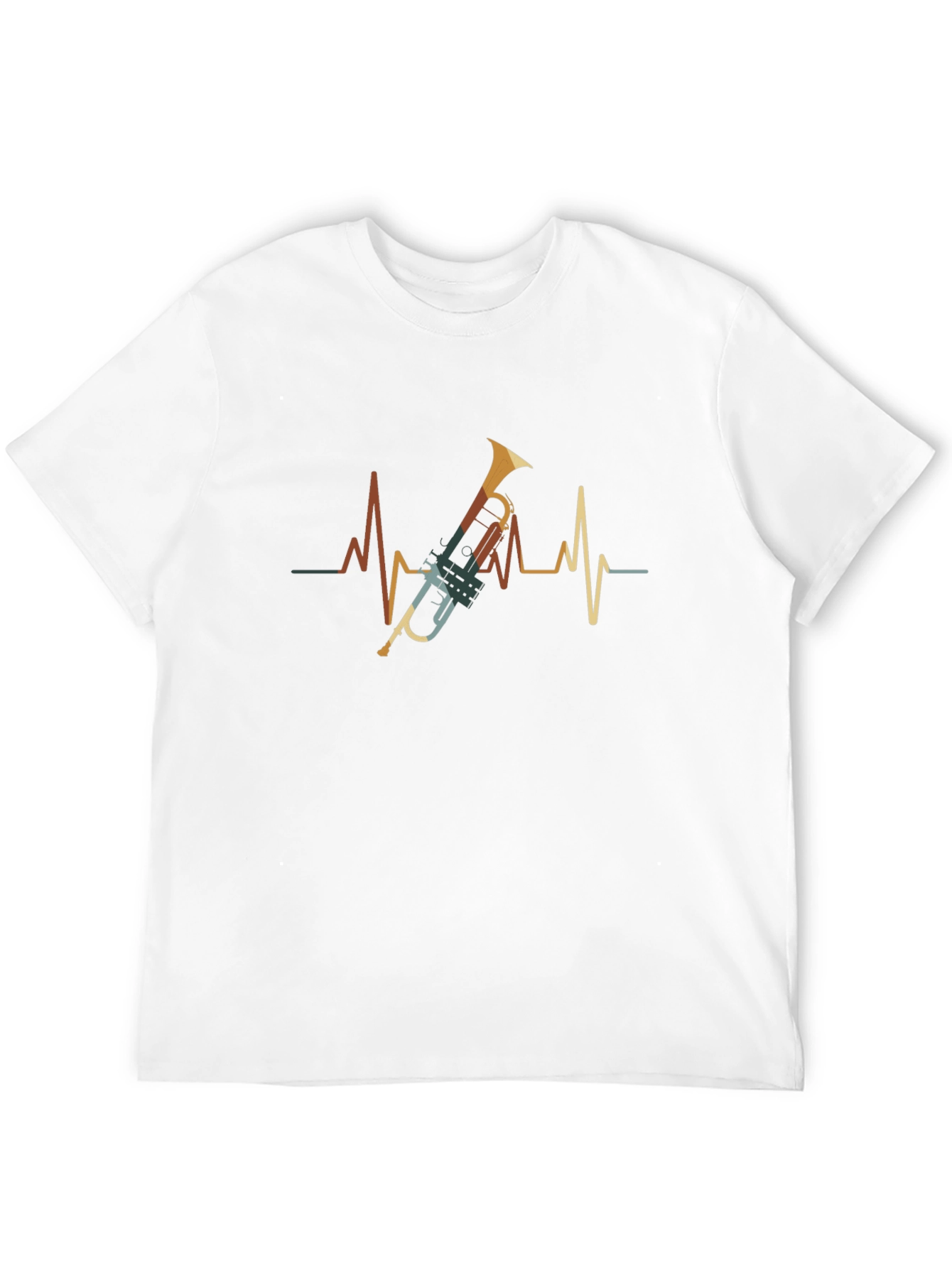 Trumpet Heartbeat Graphic Tee - Musicians Style