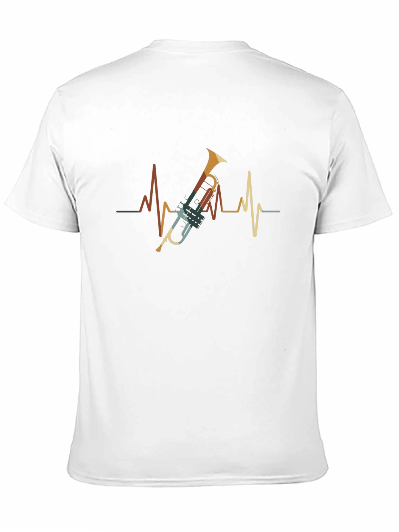 Trumpet Heartbeat Graphic Tee - Musicians Style