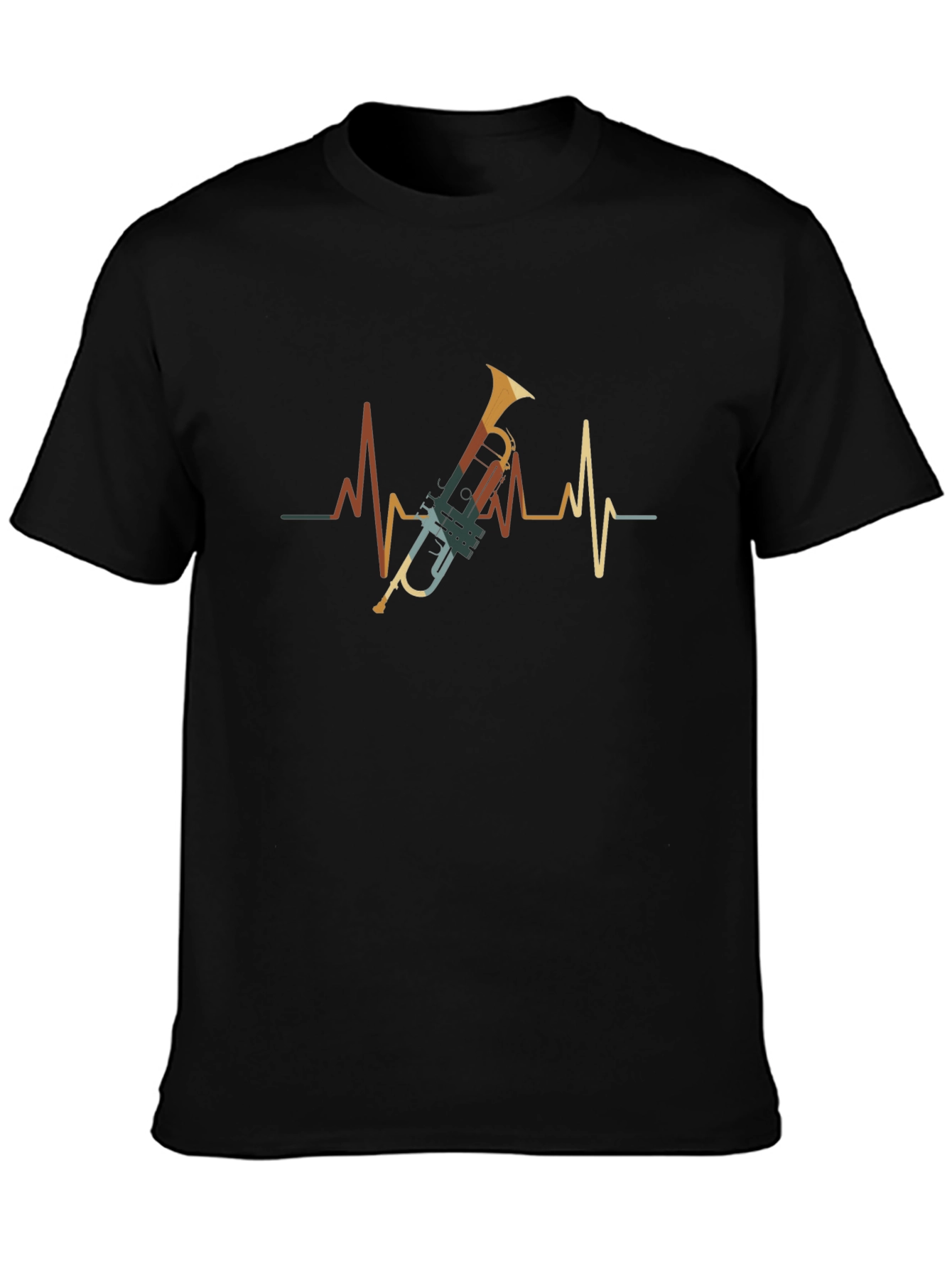 Trumpet Heartbeat Graphic Tee - Musicians Style