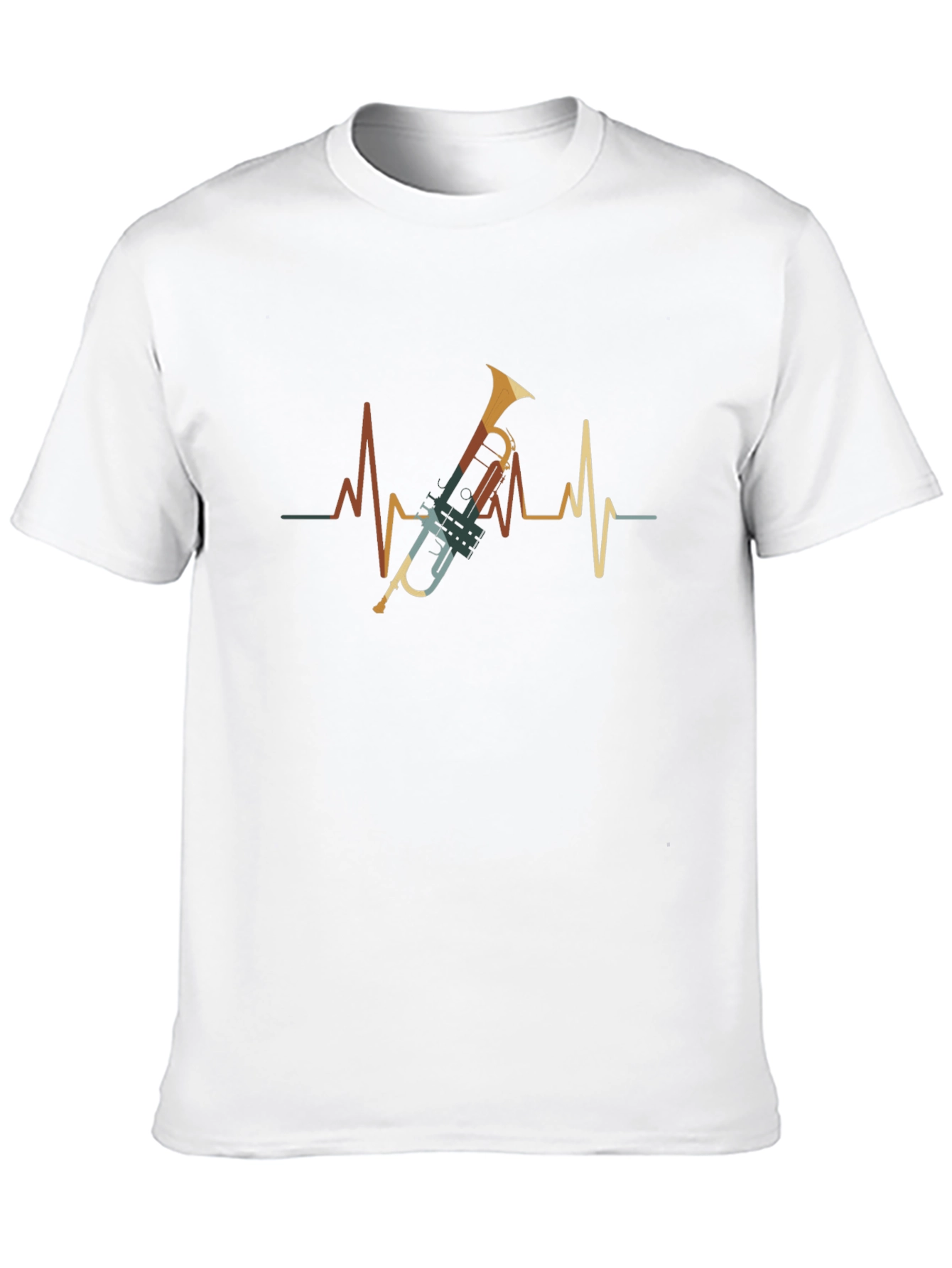 Trumpet Heartbeat Graphic Tee - Musicians Style