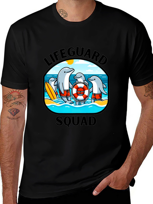 Lifeguard Squad Dolphin Graphic T-Shirt
