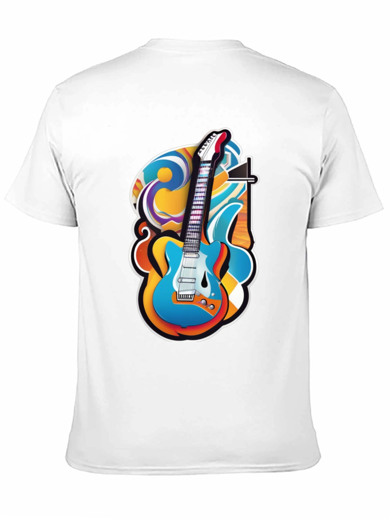 Guitar Art Graphic T-Shirt - Rock Style Tee