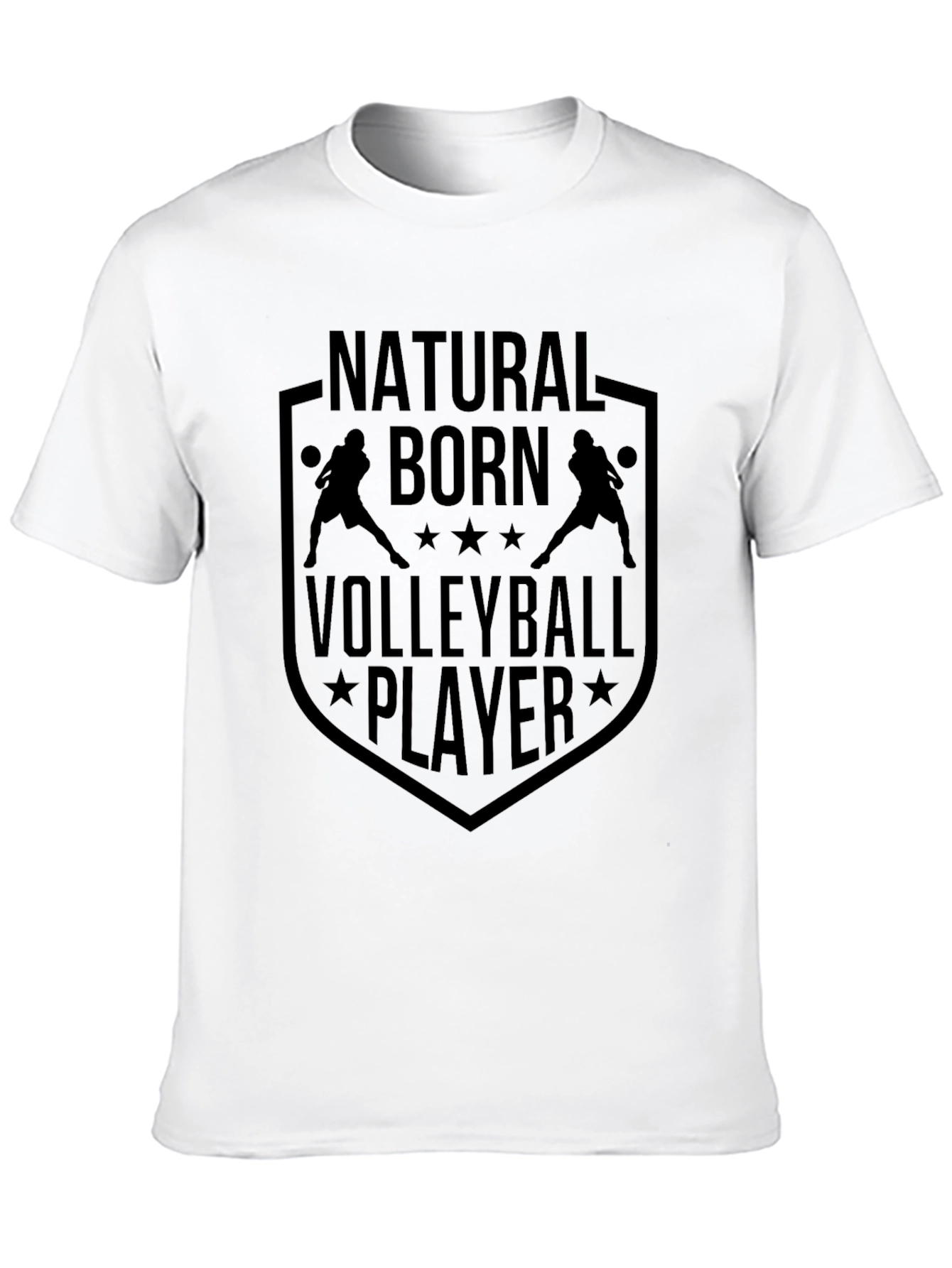 Natural Born Volleyball Player Black T-Shirt