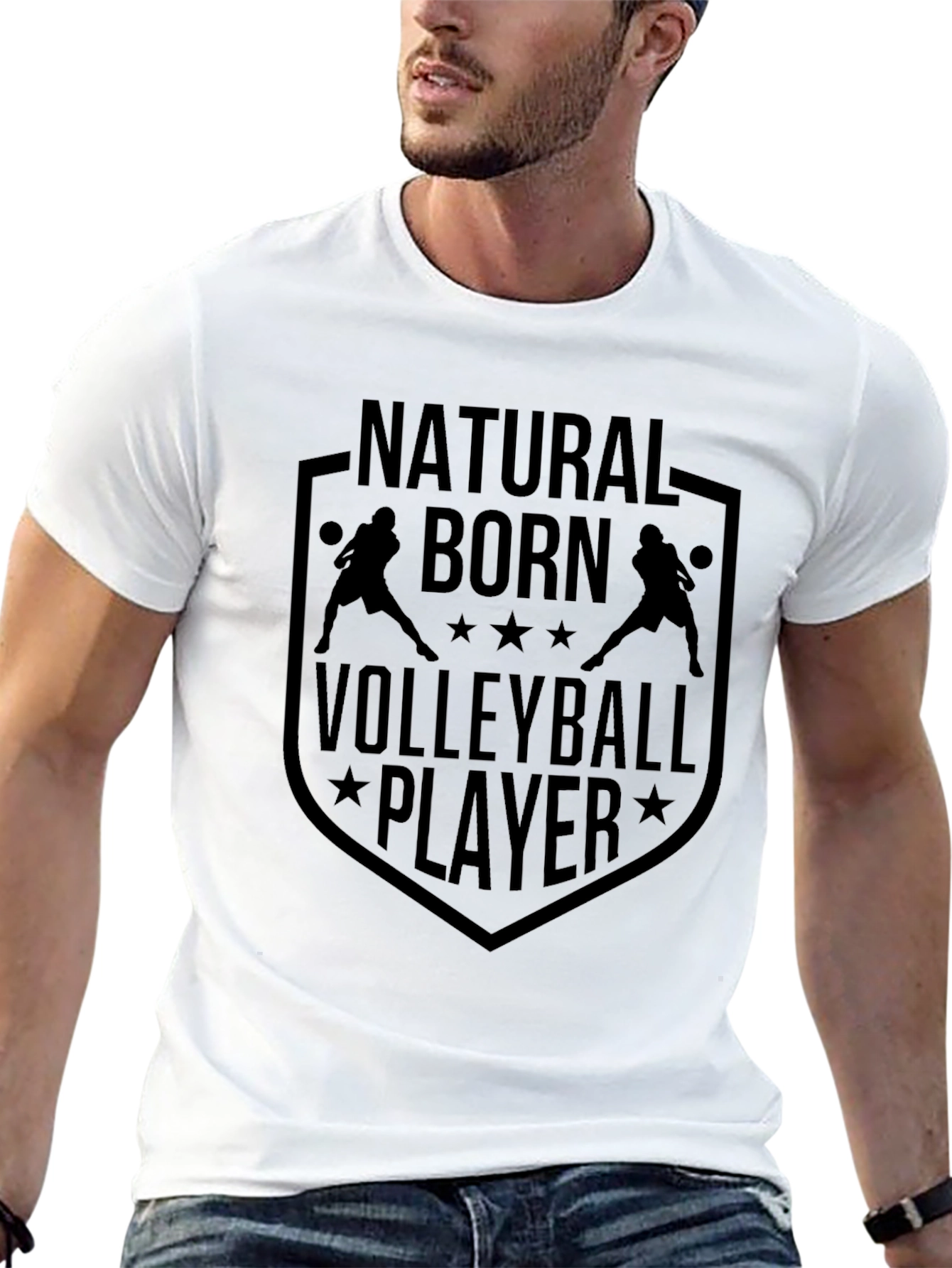 Natural Born Volleyball Player Black T-Shirt
