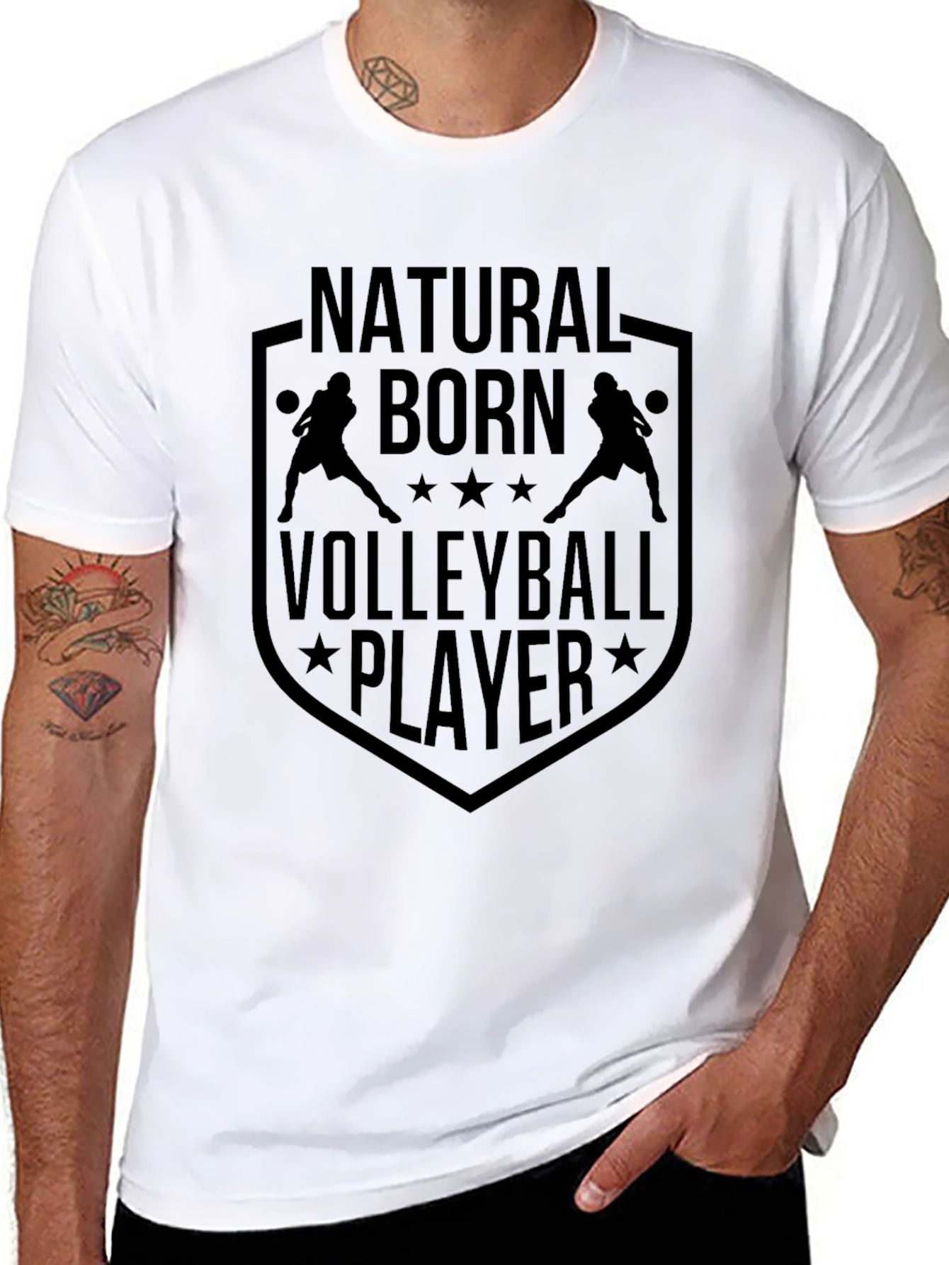 Natural Born Volleyball Player Black T-Shirt