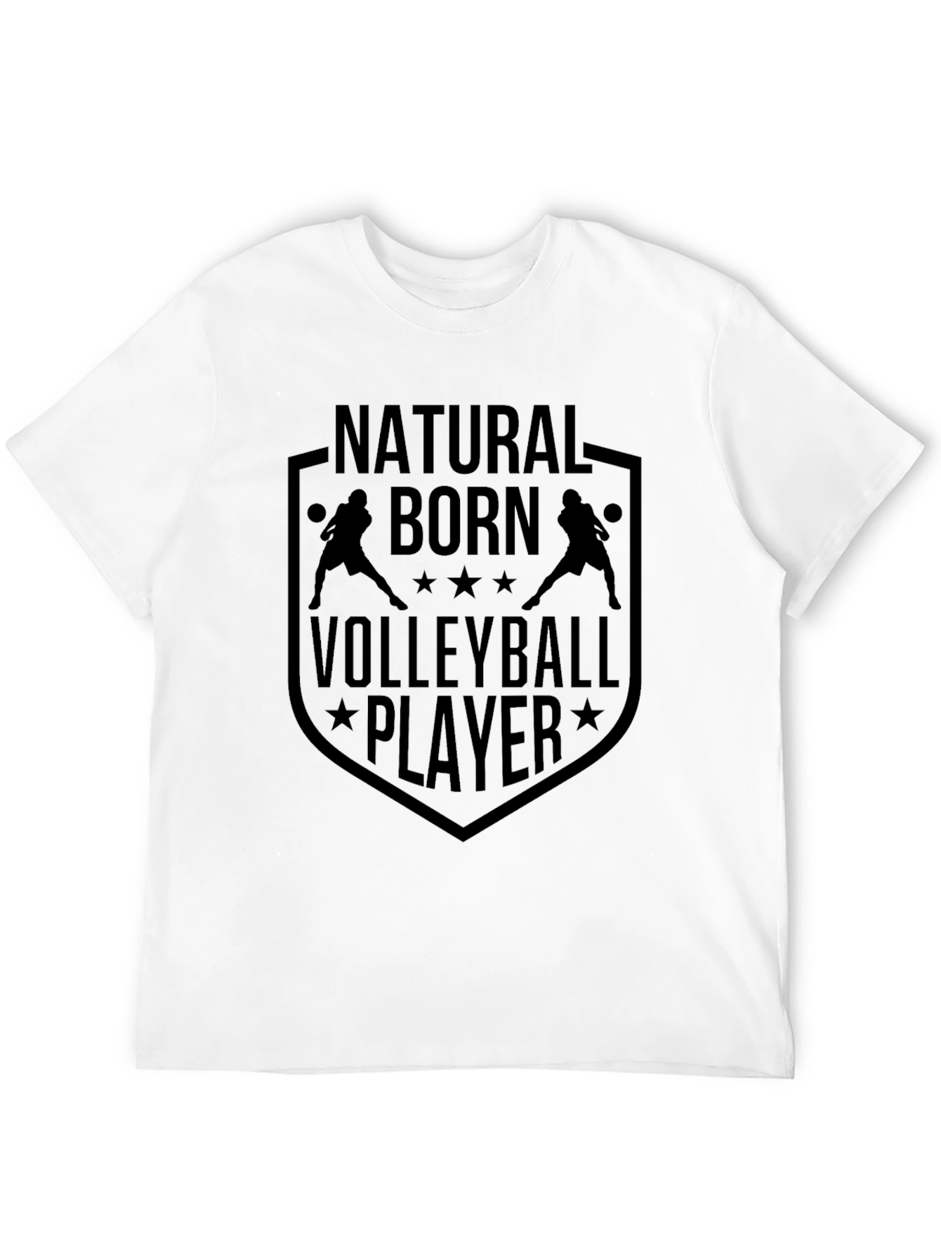 Natural Born Volleyball Player Black T-Shirt