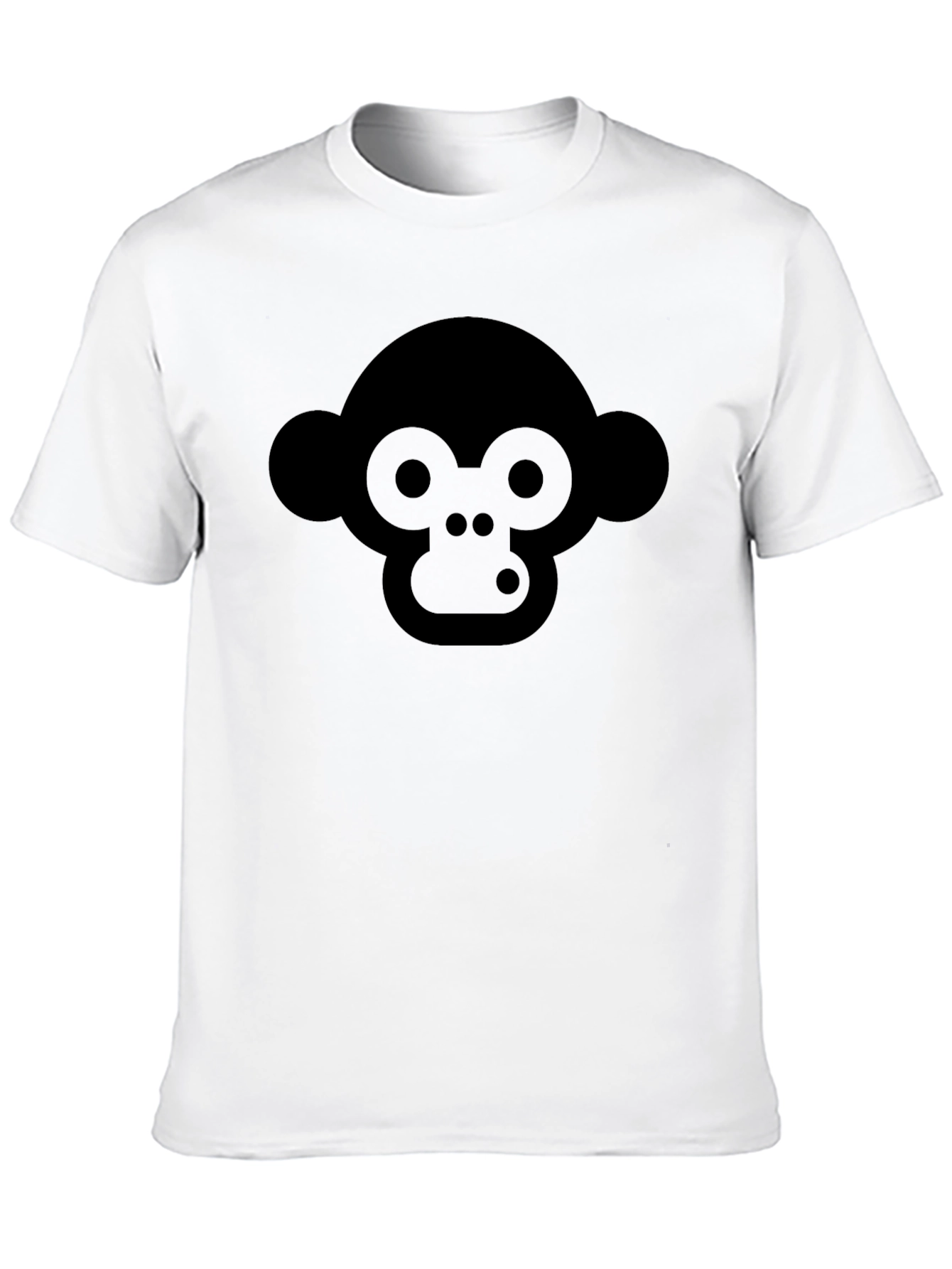 Monkey Face Graphic Black T-Shirt - Unisex