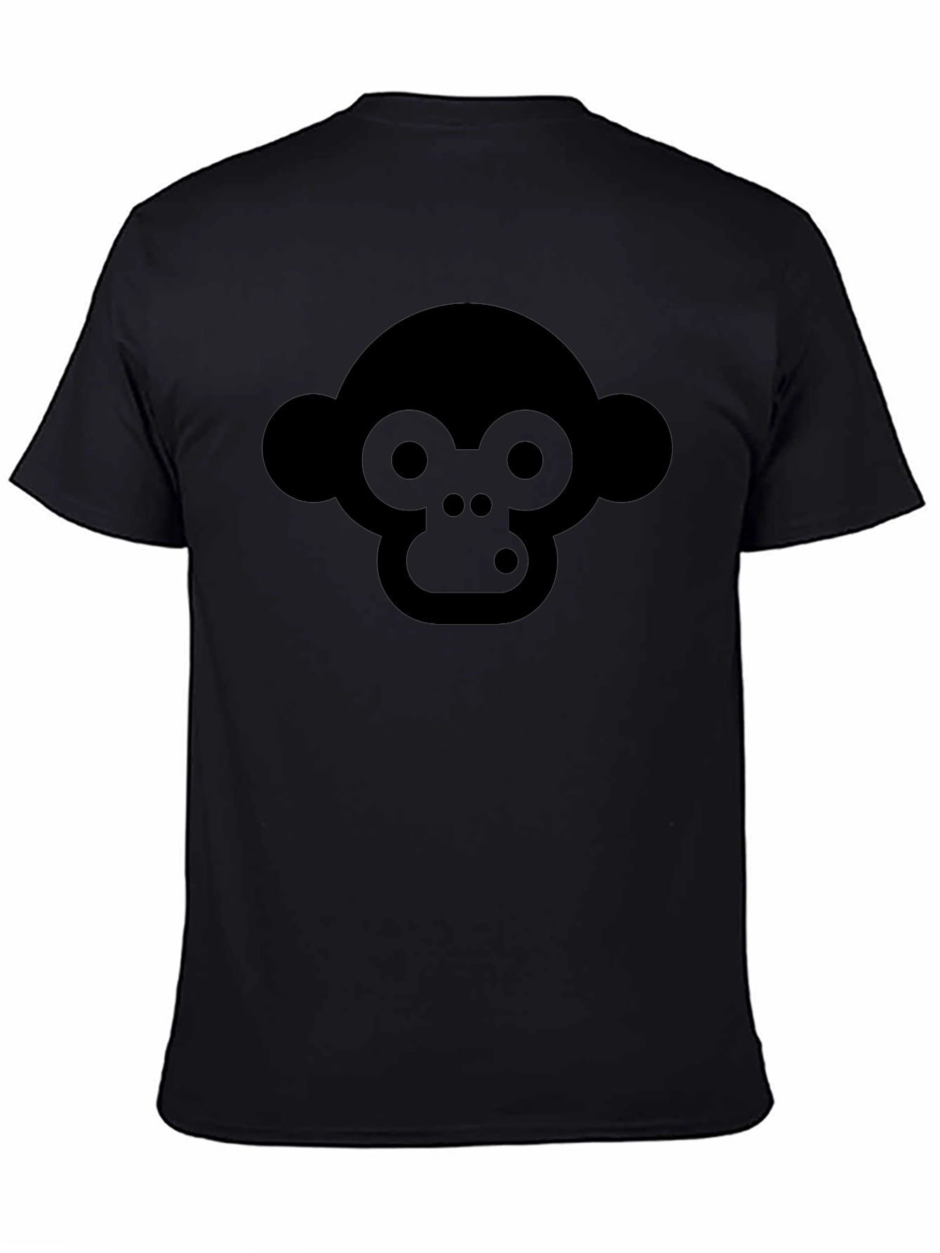 Monkey Face Graphic Black T-Shirt - Unisex