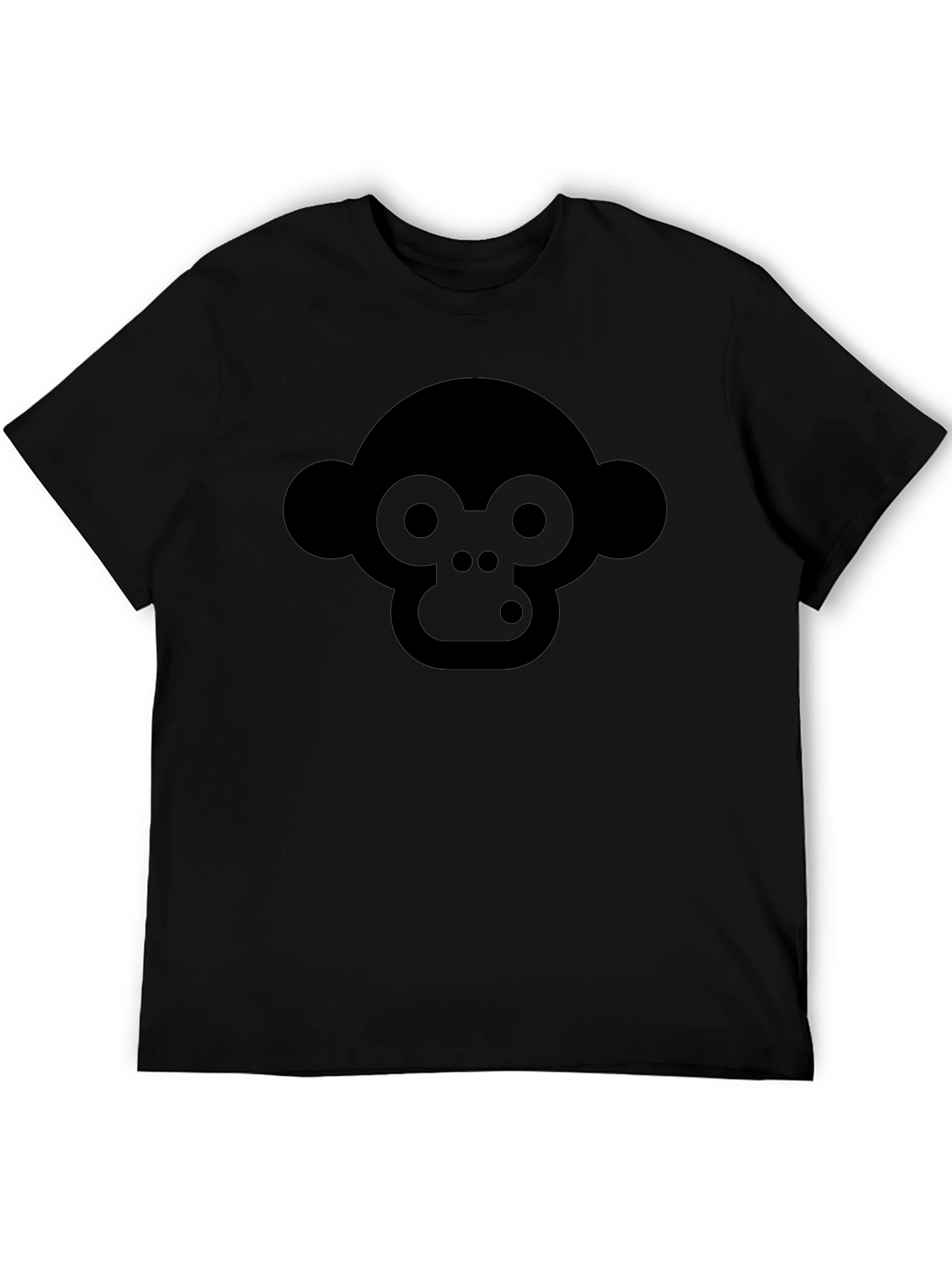 Monkey Face Graphic Black T-Shirt - Unisex