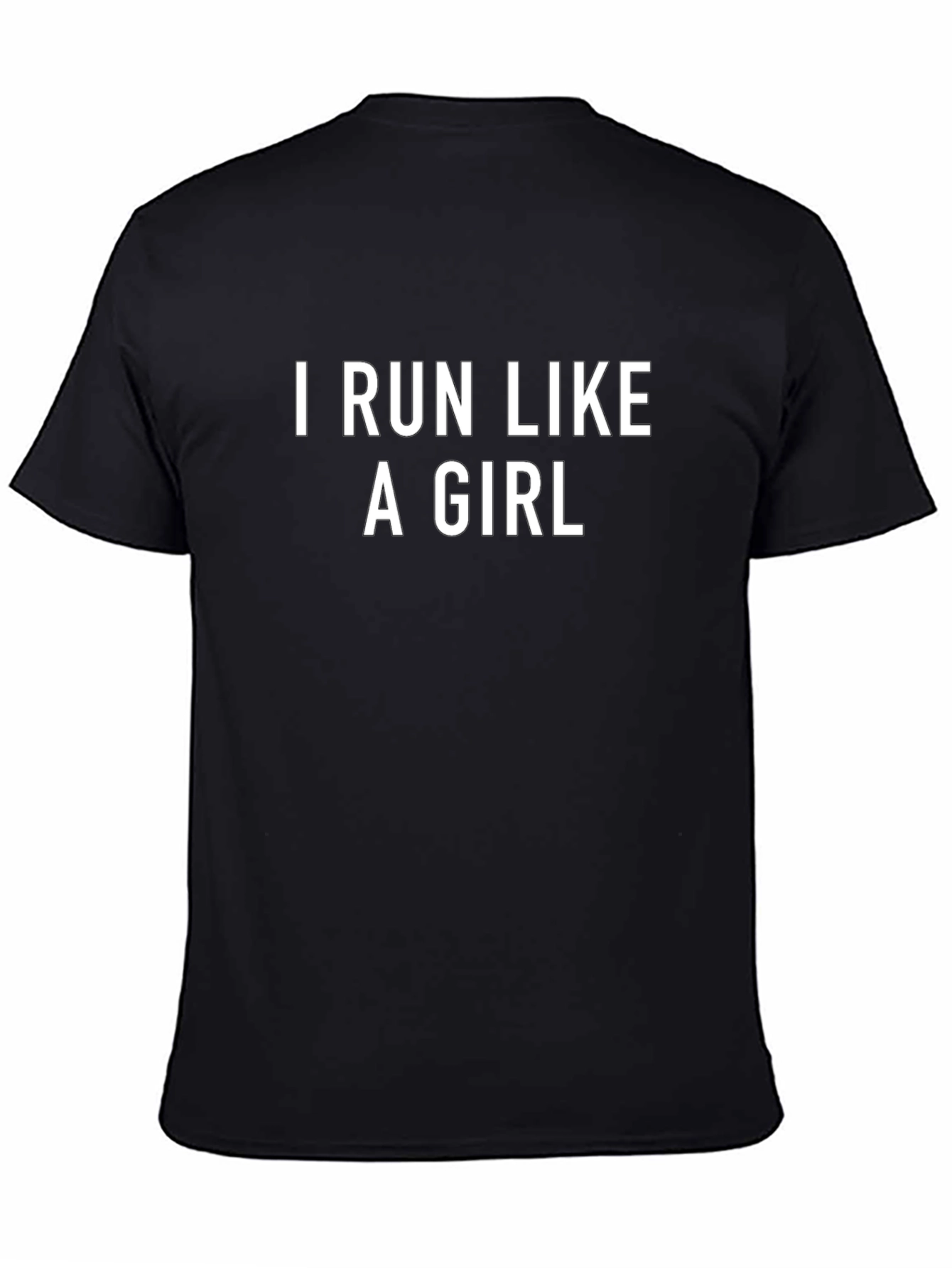I Run Like A Girl Black Graphic T-Shirt