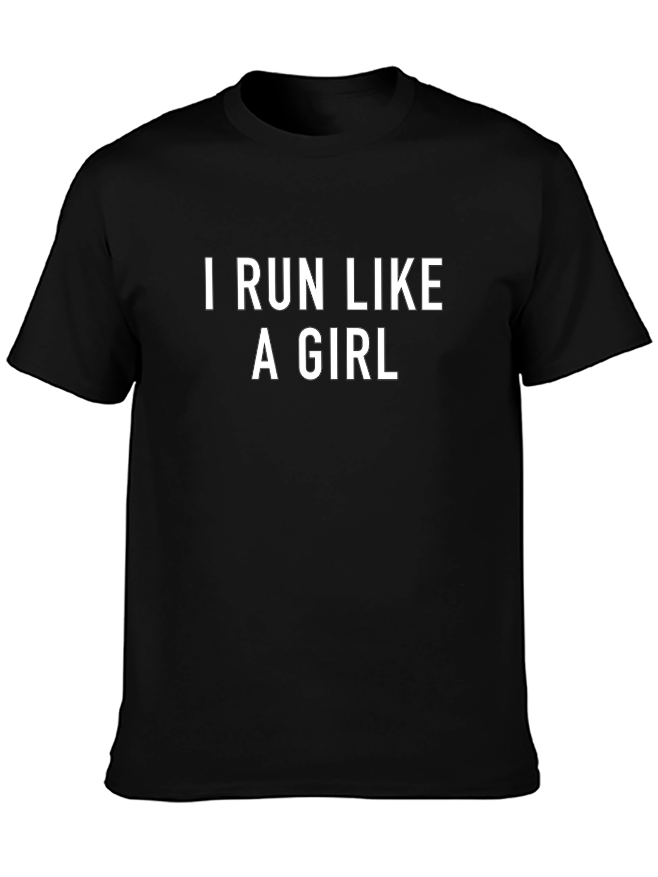 I Run Like A Girl Black Graphic T-Shirt