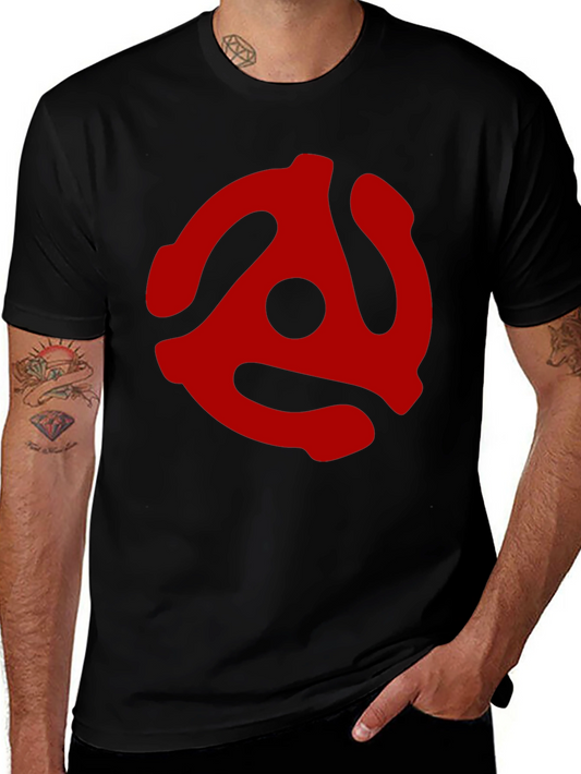 Red 45 RPM Adapter Graphic Tee - Black
