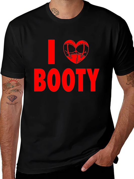 I Heart Booty Graphic Tee - Black Short Sleeve
