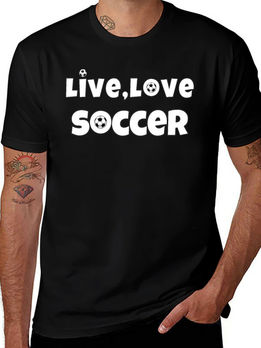 Live Love Soccer Graphic Black T-Shirt