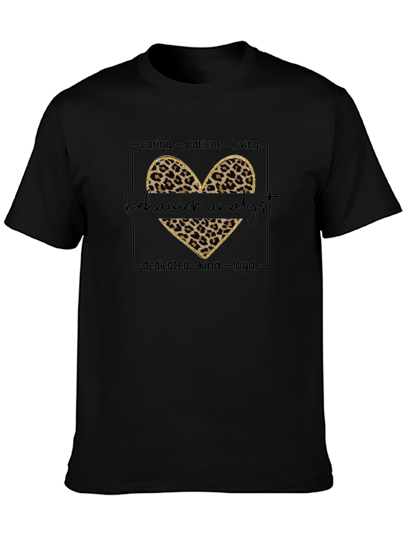 Behavior Analyst Leopard Heart Graphic Tee